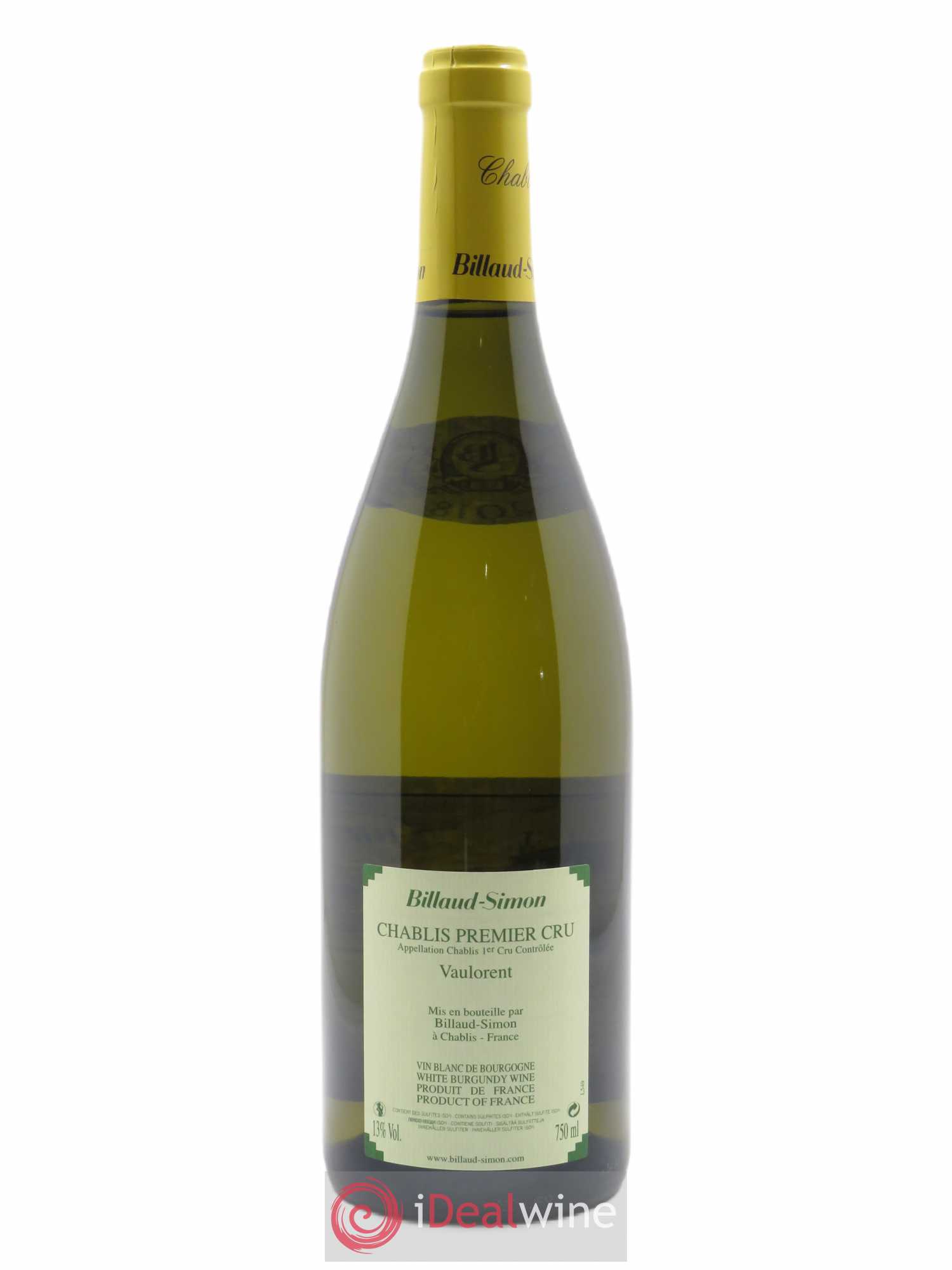 Chablis  1er Cru Vaulorent Billaud-Simon (Domaine) 2018 - Lot de 1 bouteille - 1