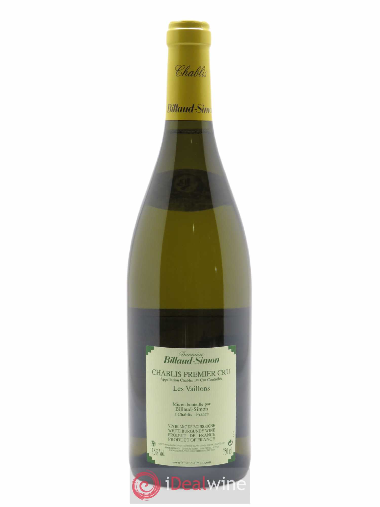 Chablis 1er Cru Les Vaillons Billaud-Simon (Domaine) 2019 - Lot de 1 bouteille - 1