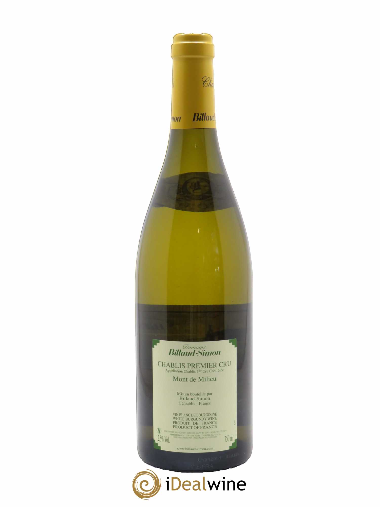 Chablis 1er Cru Mont de Milieu Billaud-Simon (Domaine) 2020 - Lot of 1 bottle - 1