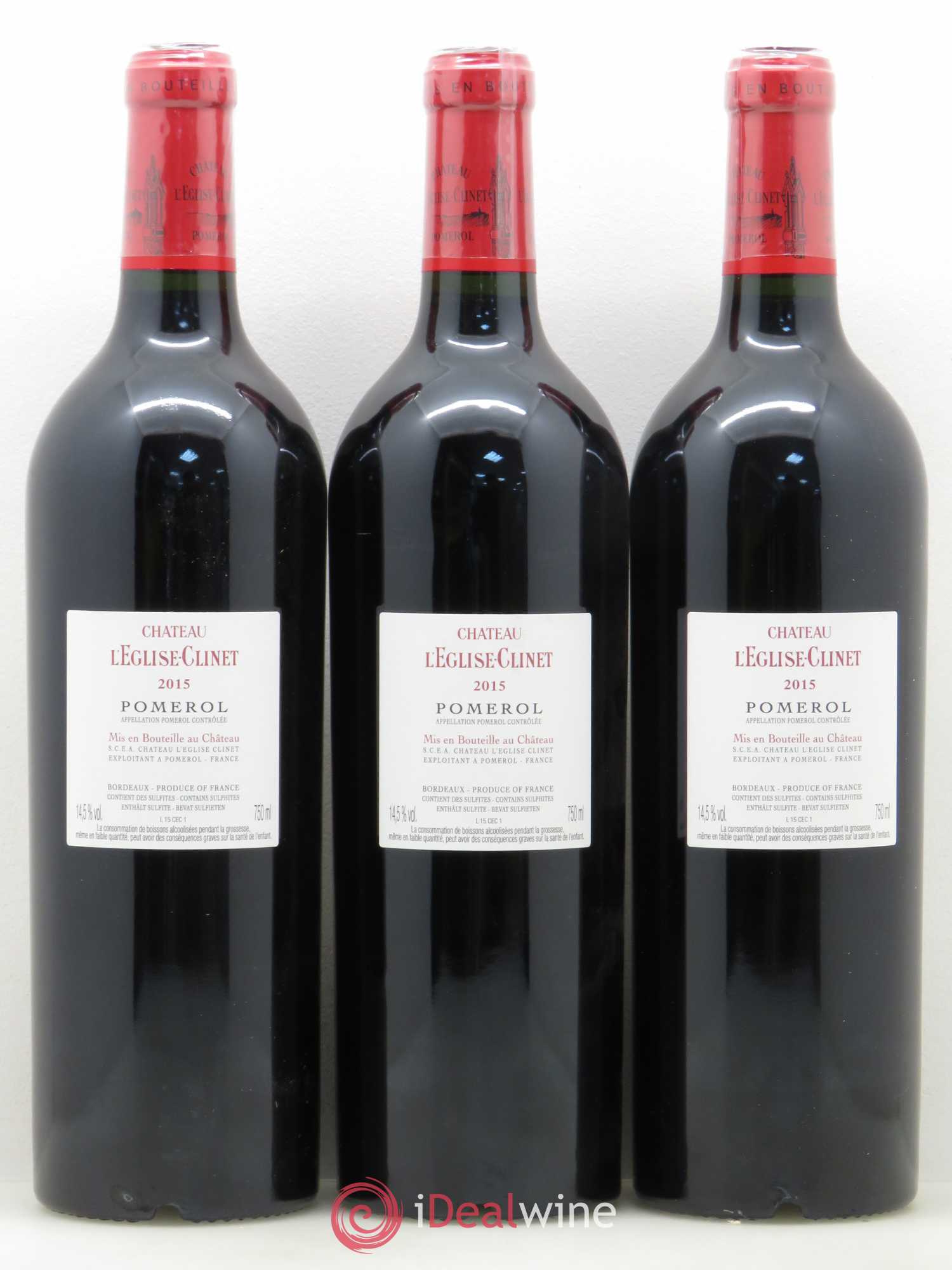 Château l' Église Clinet 2015 - Lot de 3 bouteilles - 1