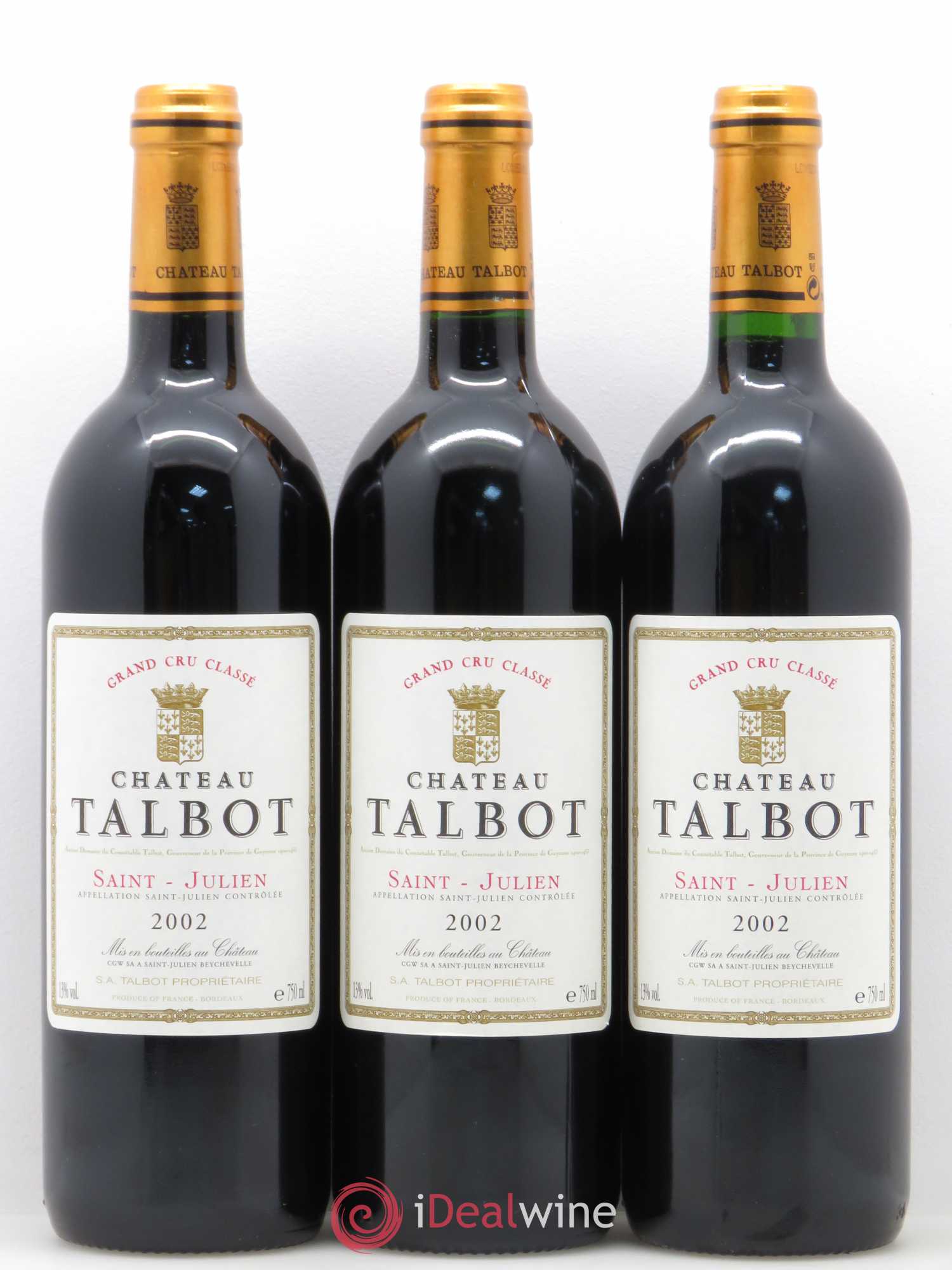 Château Talbot 4ème Grand Cru Classé 2002 - Lot de 12 bouteilles - 1