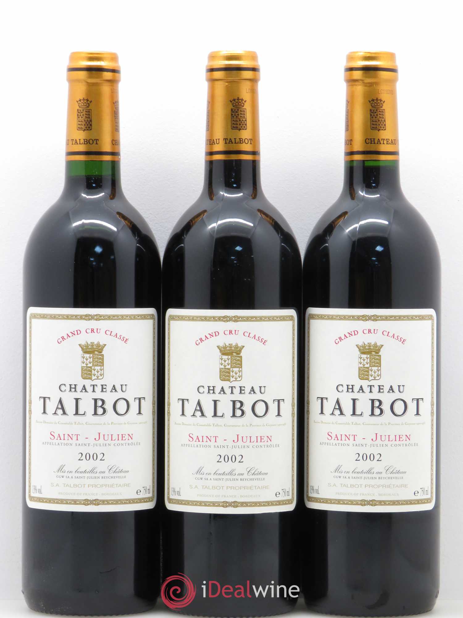 Château Talbot 4ème Grand Cru Classé 2002 - Lot de 12 bouteilles - 2