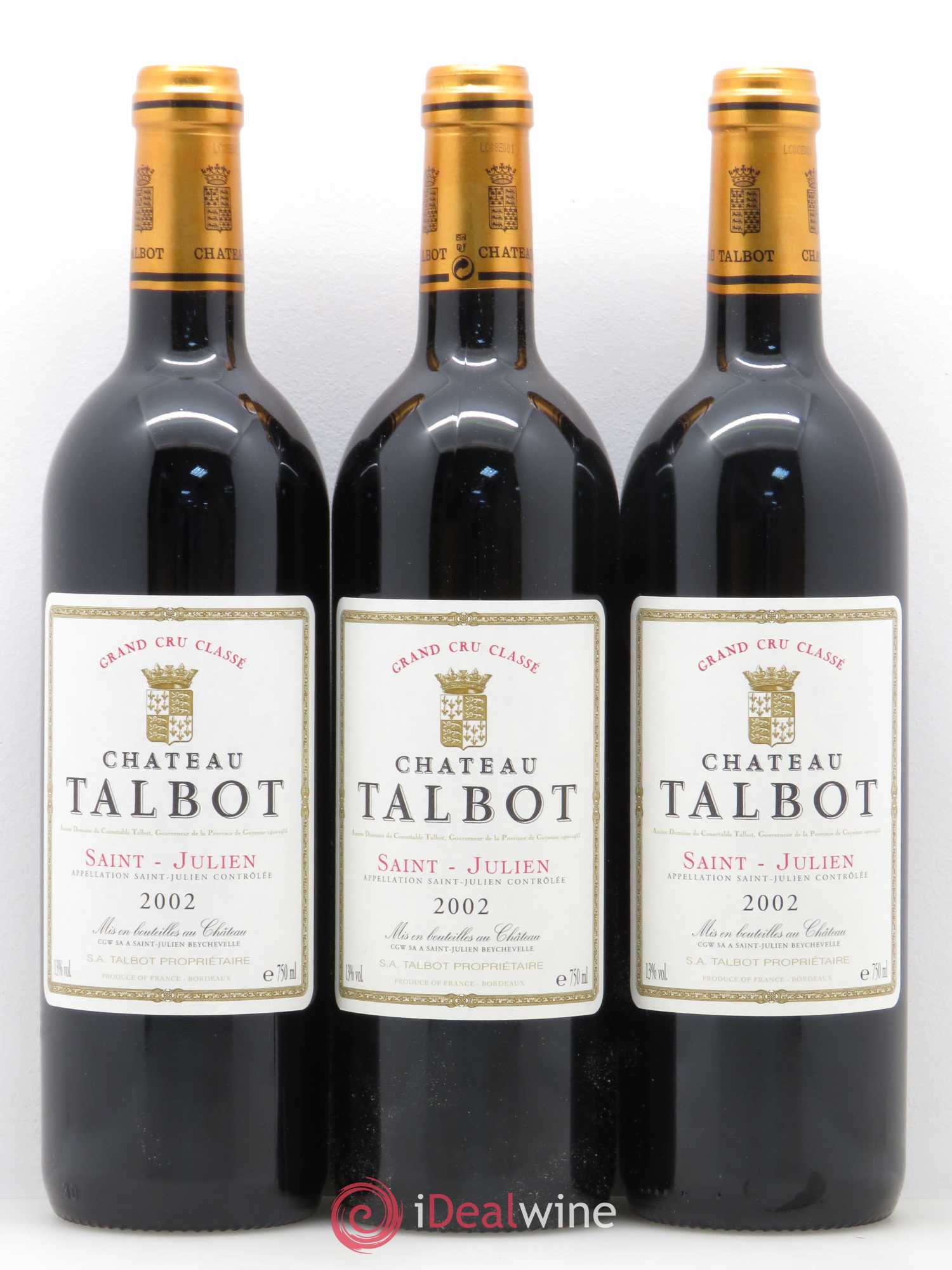 Château Talbot 4ème Grand Cru Classé 2002 - Lot de 12 bouteilles - 3