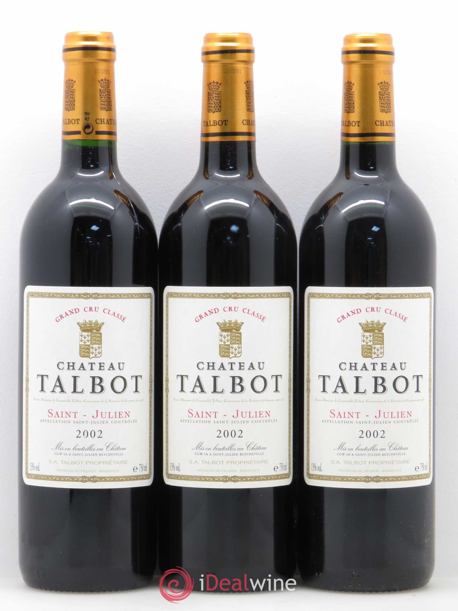 Château Talbot 4ème Grand Cru Classé 2002 - Lot de 12 bouteilles - 4