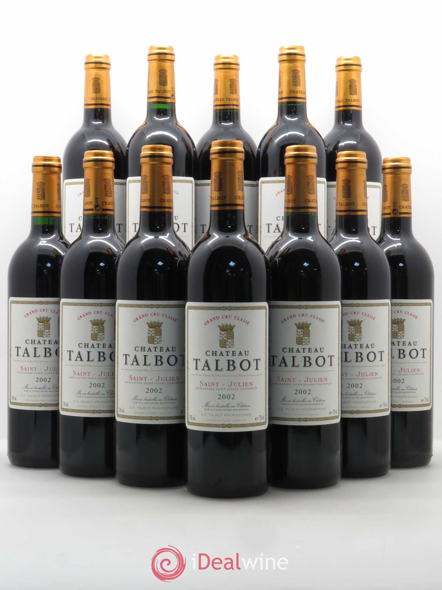 Château Talbot 4ème Grand Cru Classé 2002 - Lot de 12 bouteilles - 0