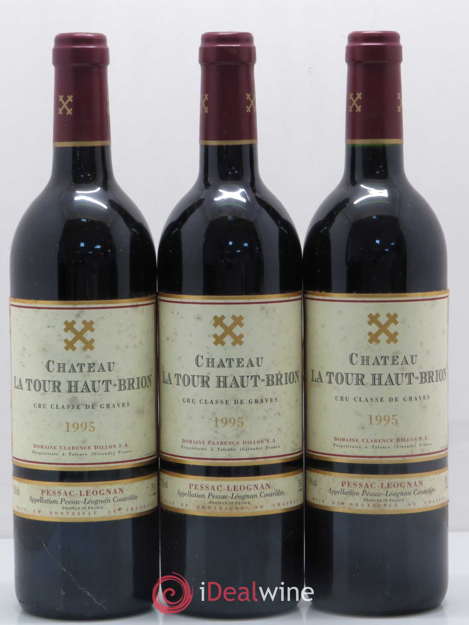 Château la Tour Haut-Brion Cru Classé de Graves 1995 - Lot de 3 bouteilles - 0