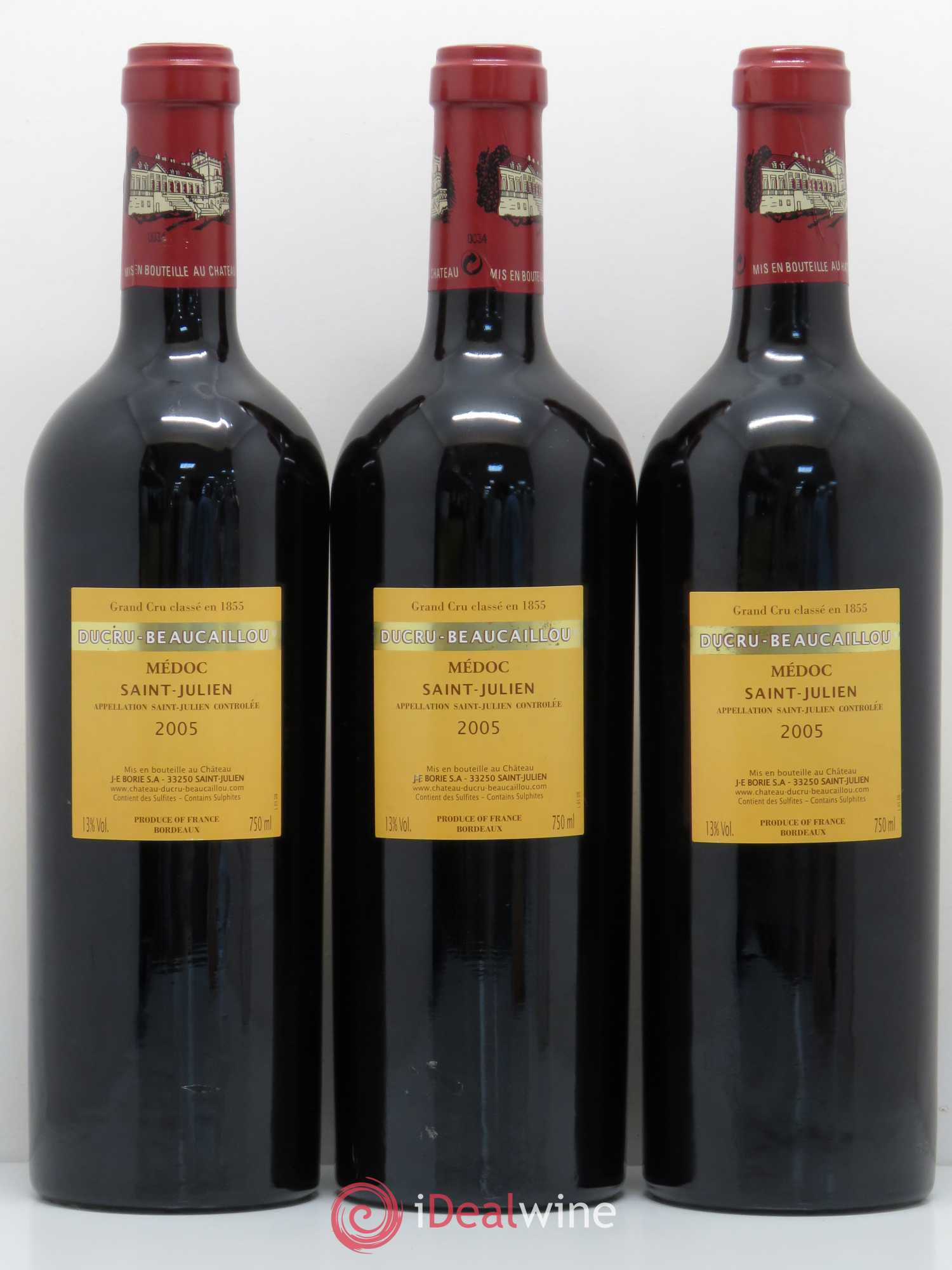 Château Ducru Beaucaillou 2ème Grand Cru Classé 2005 - Lot de 3 bouteilles - 1