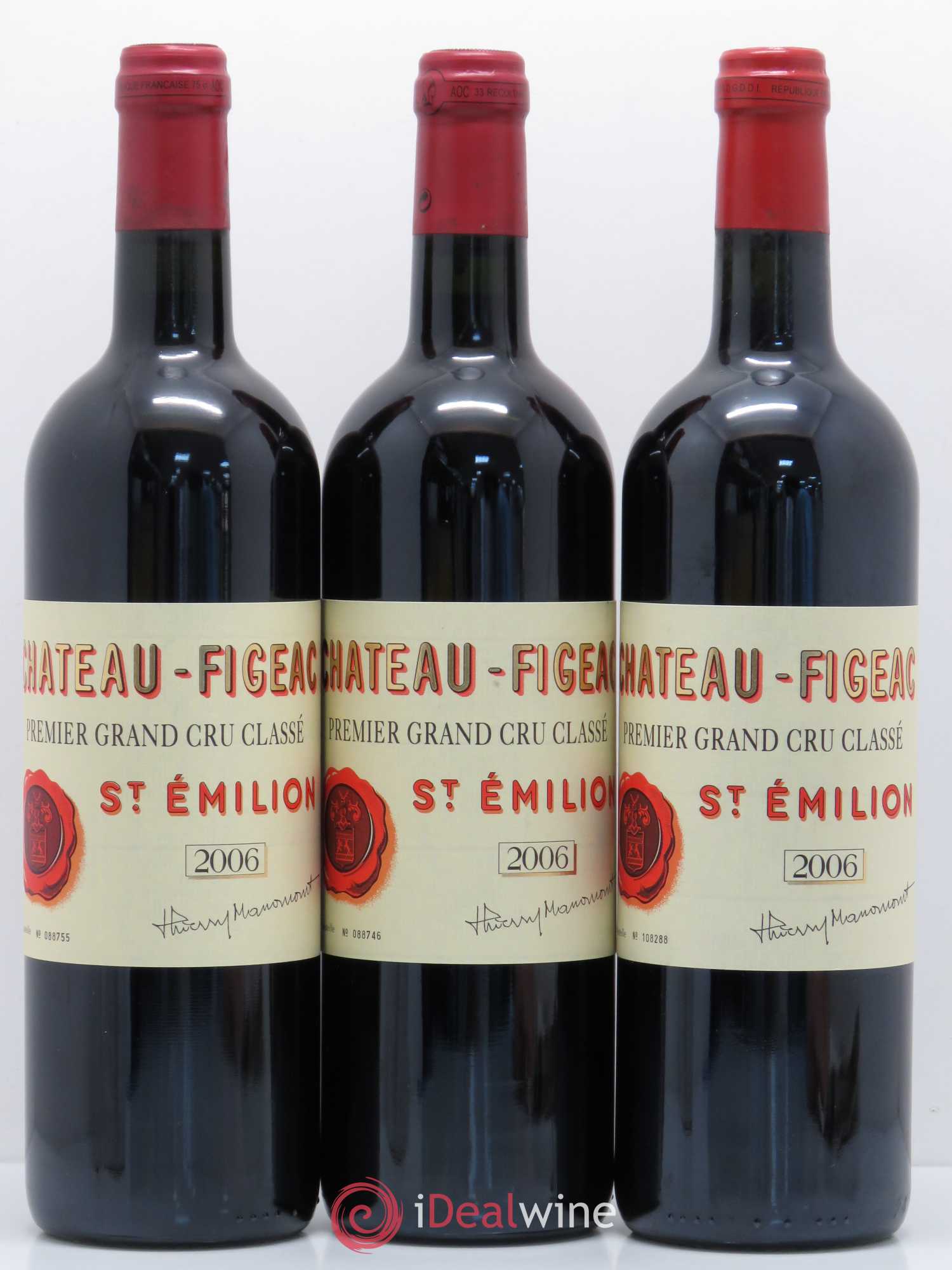 Château Figeac 1er Grand Cru Classé A 2006 - Lot de 3 bouteilles - 0