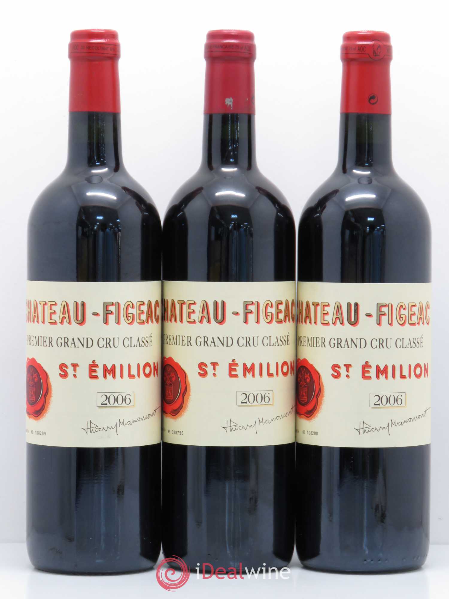 Château Figeac 1er Grand Cru Classé A 2006 - Lot de 3 bouteilles - 0