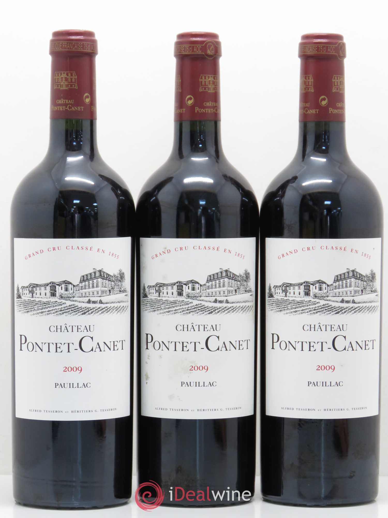 Château Pontet Canet 5ème Grand Cru Classé 2009 - Lot de 3 bouteilles - 0