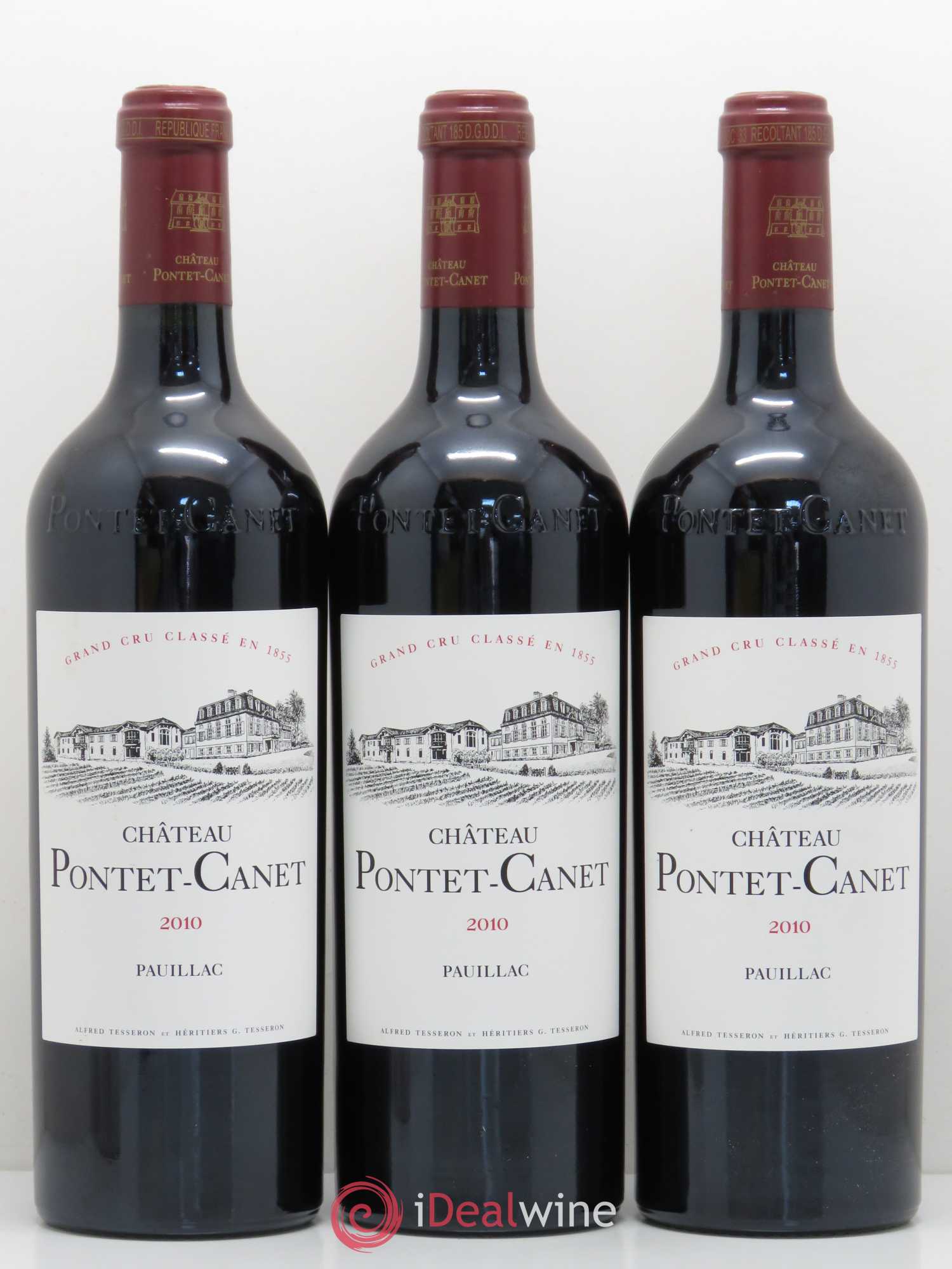 Château Pontet Canet 5ème Grand Cru Classé 2010 - Lot de 3 bouteilles - 0