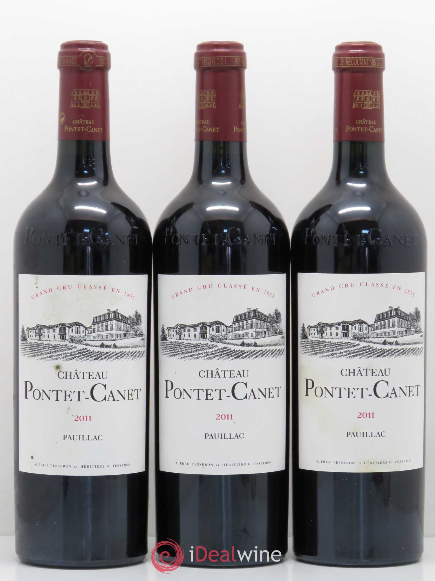 Château Pontet Canet 5ème Grand Cru Classé 2011 - Lot de 3 bouteilles - 0