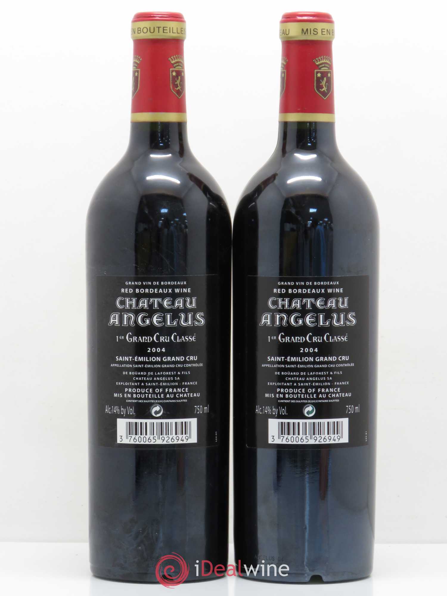 Château Angélus 1er Grand Cru Classé A 2004 - Lot de 2 bouteilles - 1
