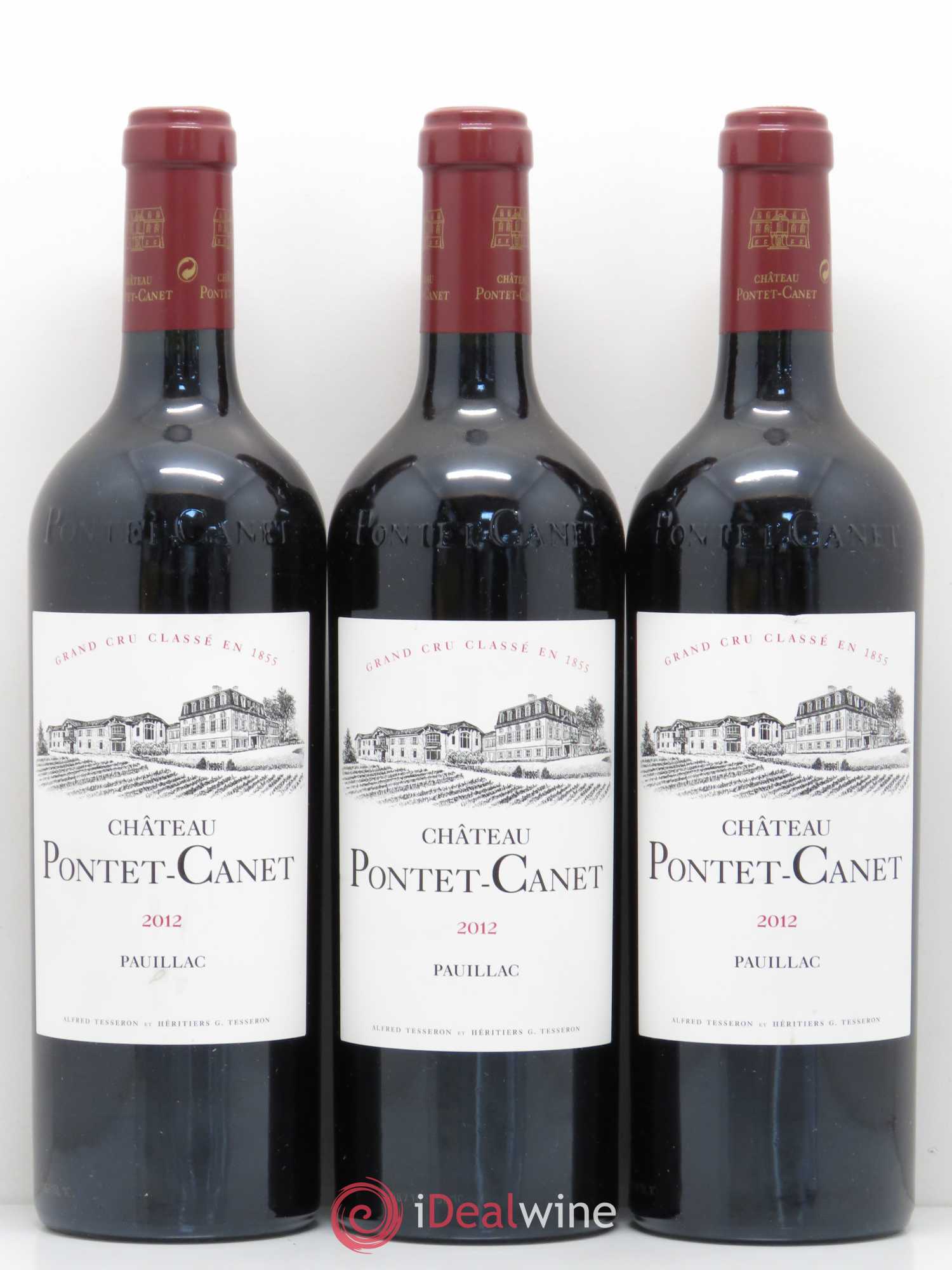 Château Pontet Canet 5ème Grand Cru Classé 2012 - Lot de 3 bouteilles - 0