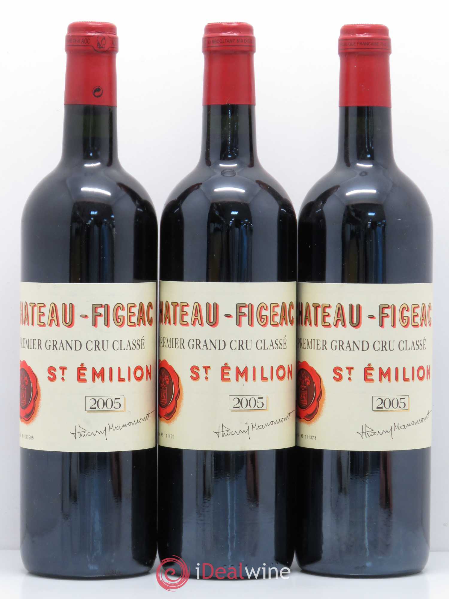 Château Figeac 1er Grand Cru Classé A 2005 - Lot de 3 bouteilles - 0