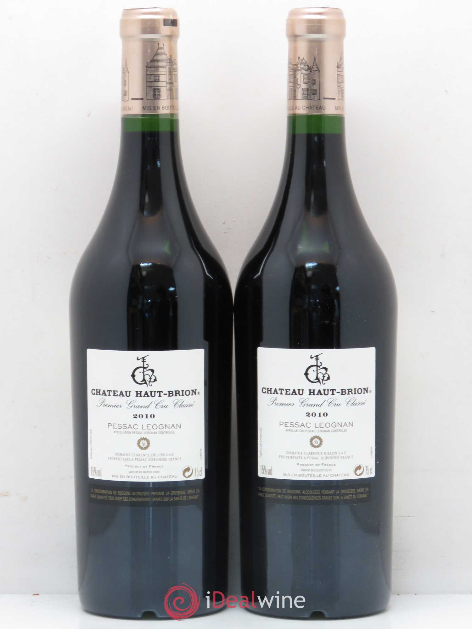 Château Haut Brion 1er Grand Cru Classé 2010 - Lot de 2 bouteilles - 1