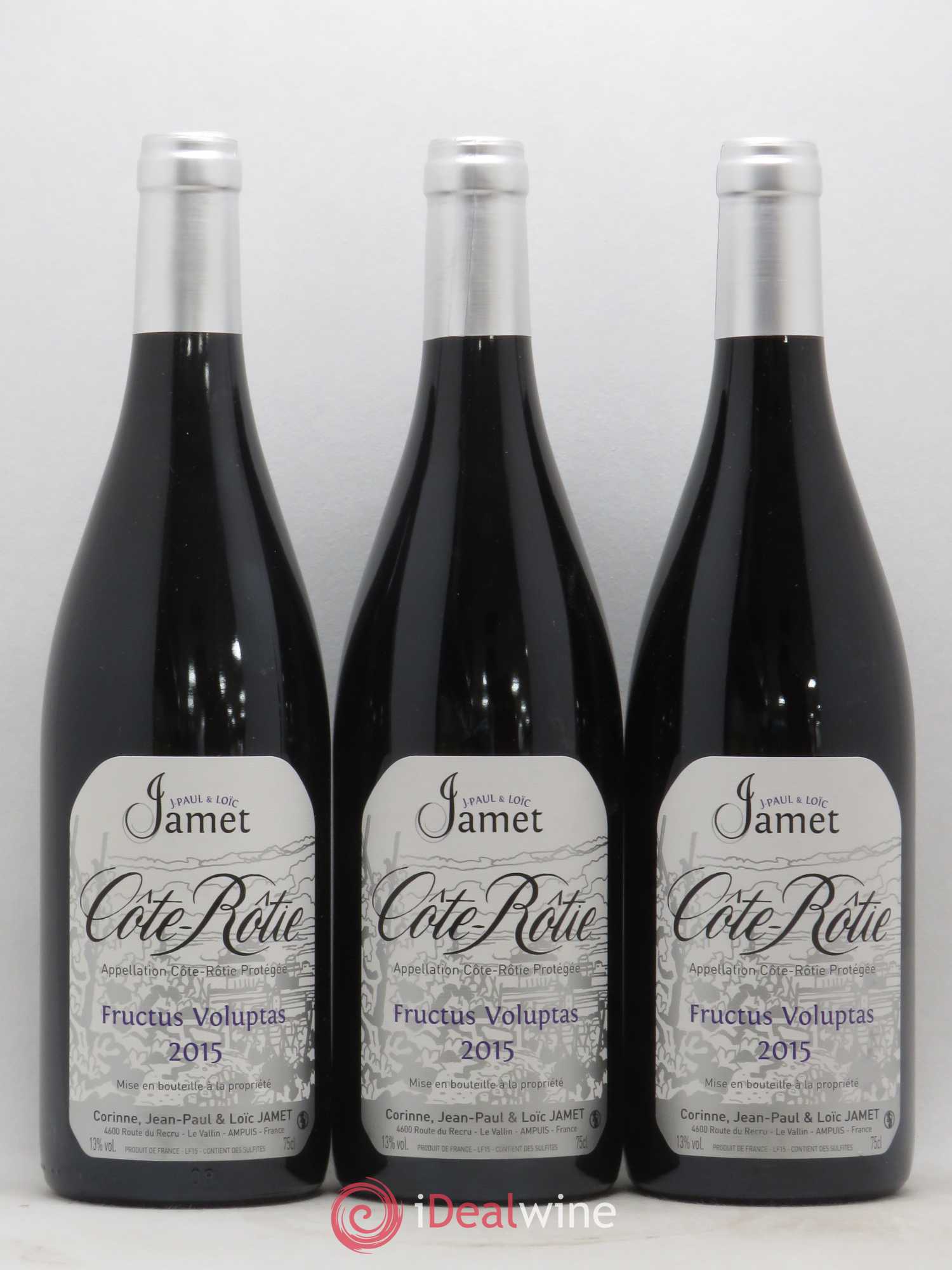 Côte-Rôtie Fructus Voluptas Jamet (Domaine) 2015 - Lot de 3 bouteilles - 0
