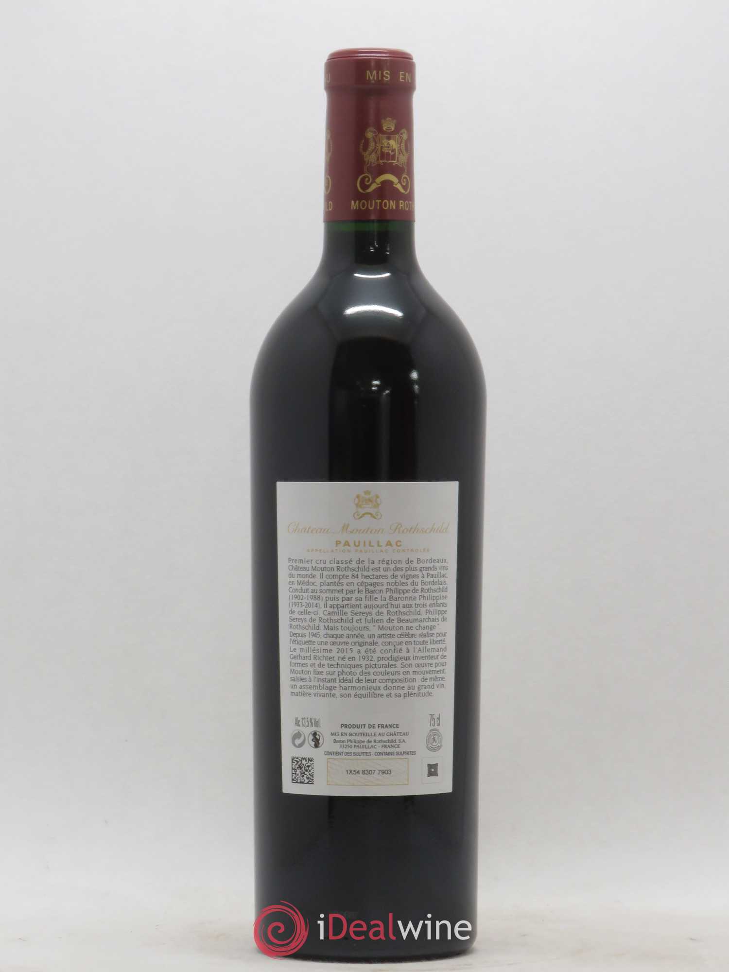 Château Mouton Rothschild 1er Grand Cru Classé 2015 - Lot de 1 bouteille - 1