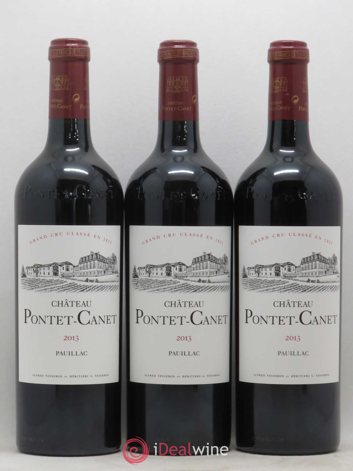 Château Pontet Canet 5ème Grand Cru Classé 2013 - Lot de 3 bouteilles - 0