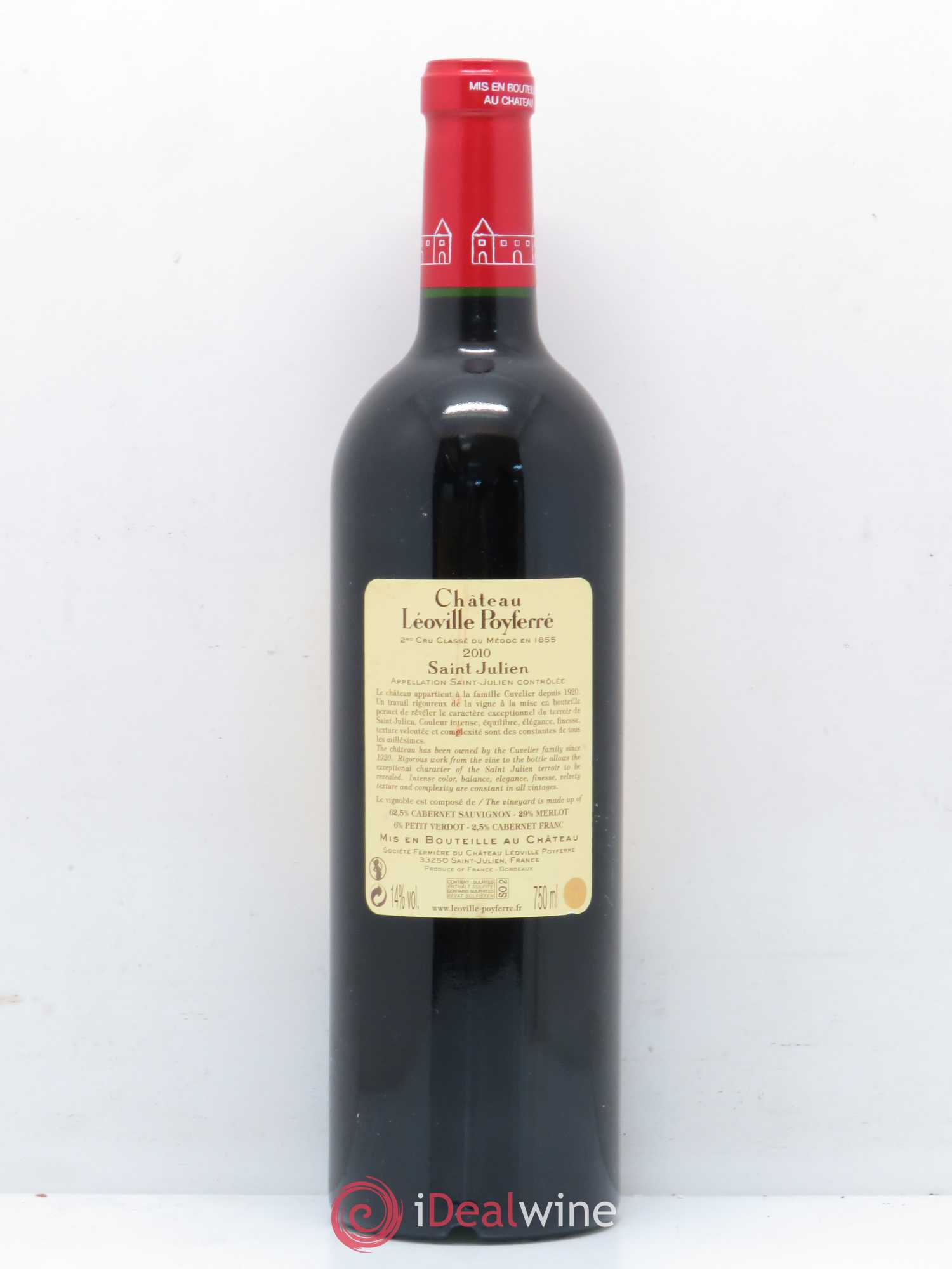 Château Léoville Poyferré 2ème Grand Cru Classé 2010 - Lot de 1 bouteille - 1