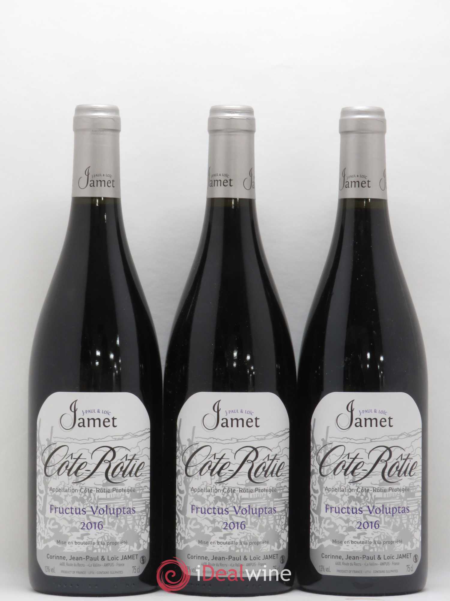 Côte-Rôtie Fructus Voluptas Jamet (Domaine) 2016 - Lot de 3 bouteilles - 0