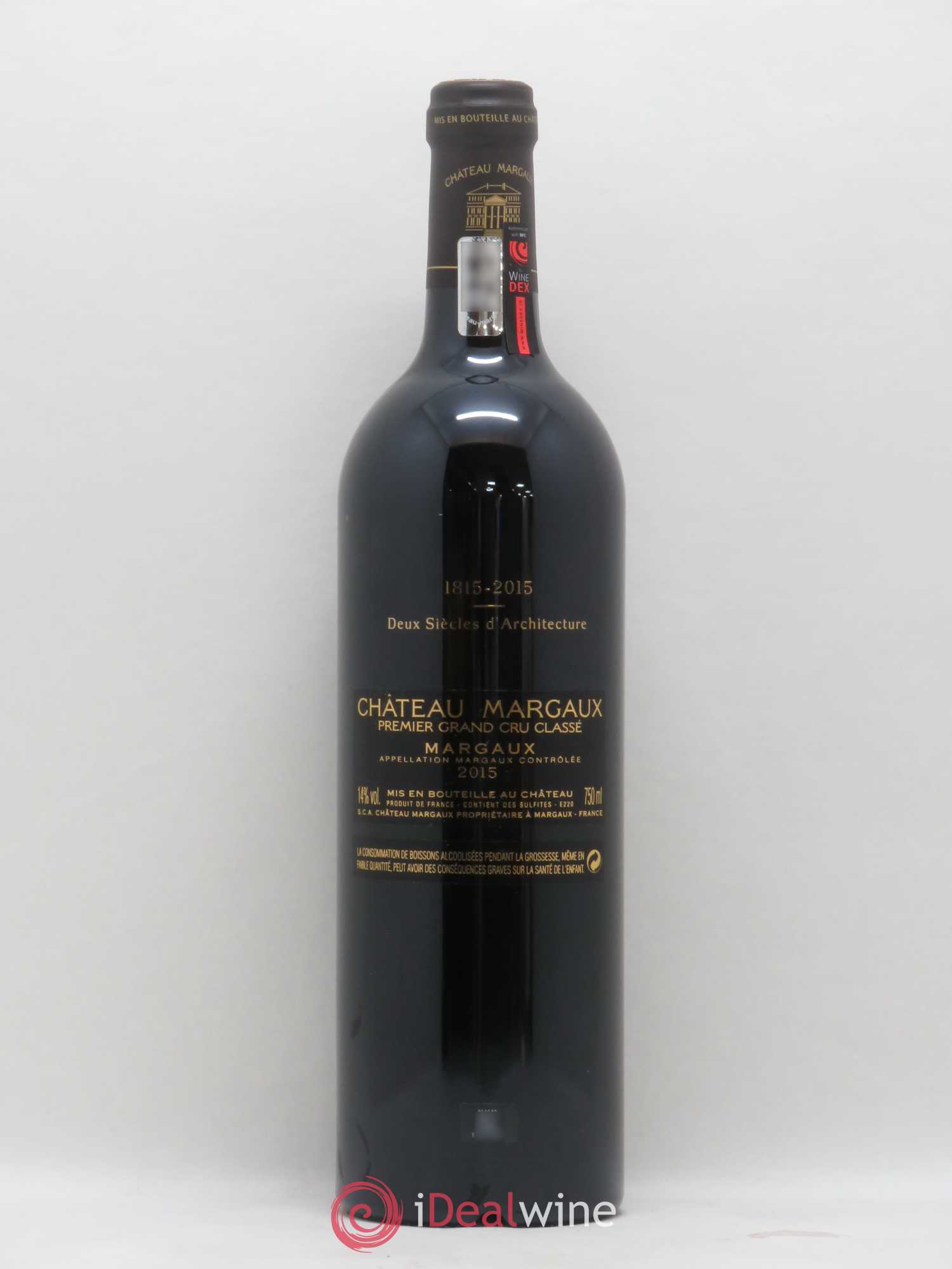 Château Margaux 1er Grand Cru Classé 2015 - Lot de 1 bouteille - 1