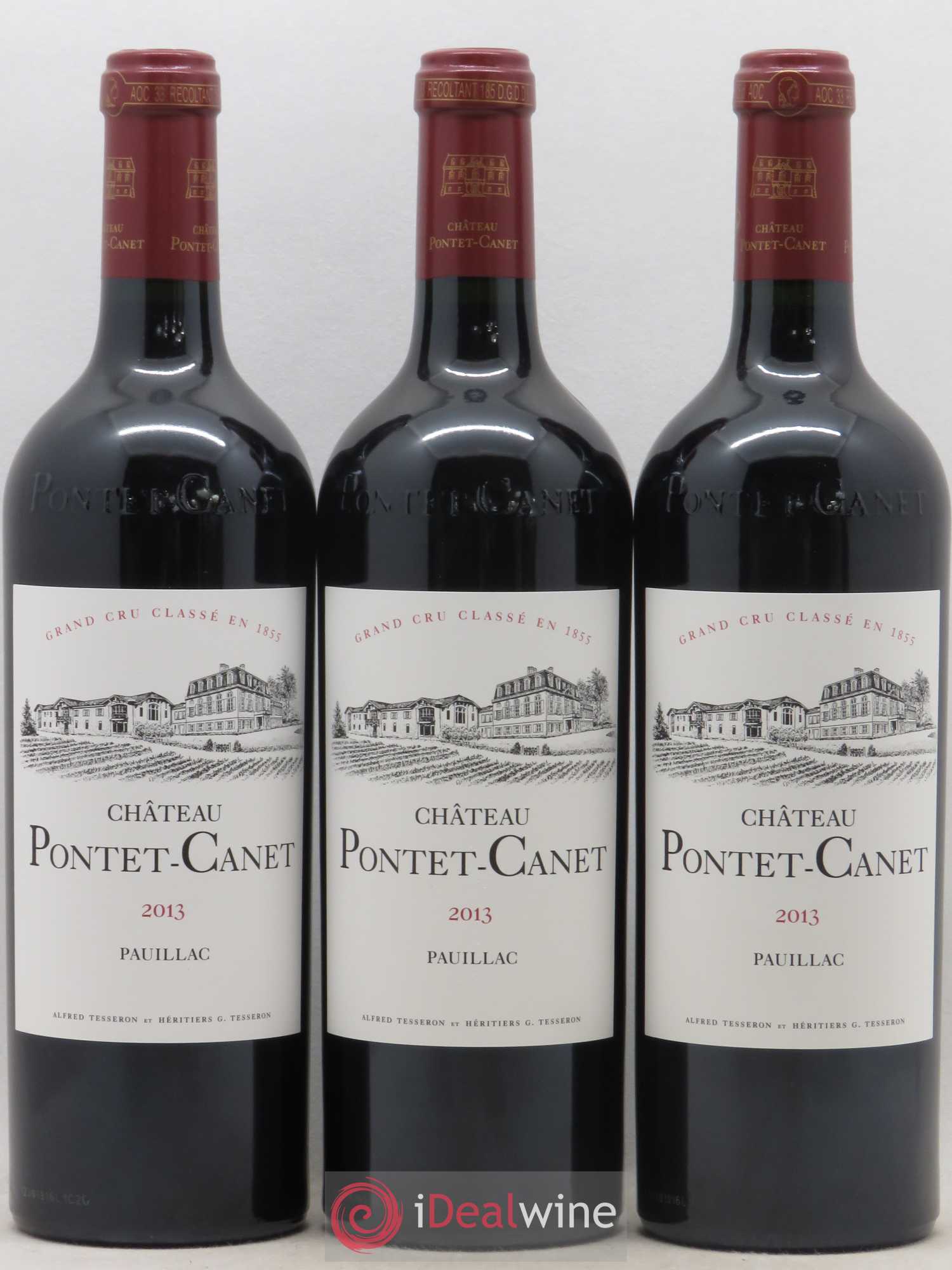 Château Pontet Canet 5ème Grand Cru Classé 2013 - Lot de 3 bouteilles - 0