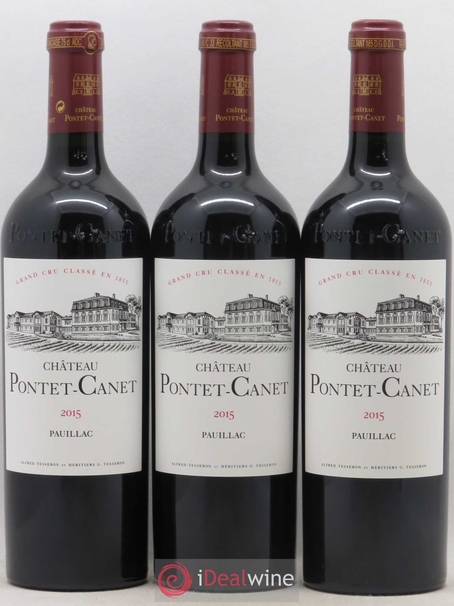 Château Pontet Canet 5ème Grand Cru Classé 2015 - Lot de 3 bouteilles - 0