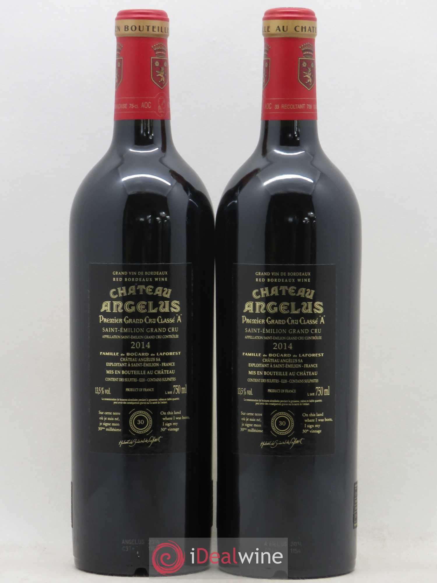 Château Angélus 1er Grand Cru Classé A 2014 - Lot de 2 bouteilles - 1