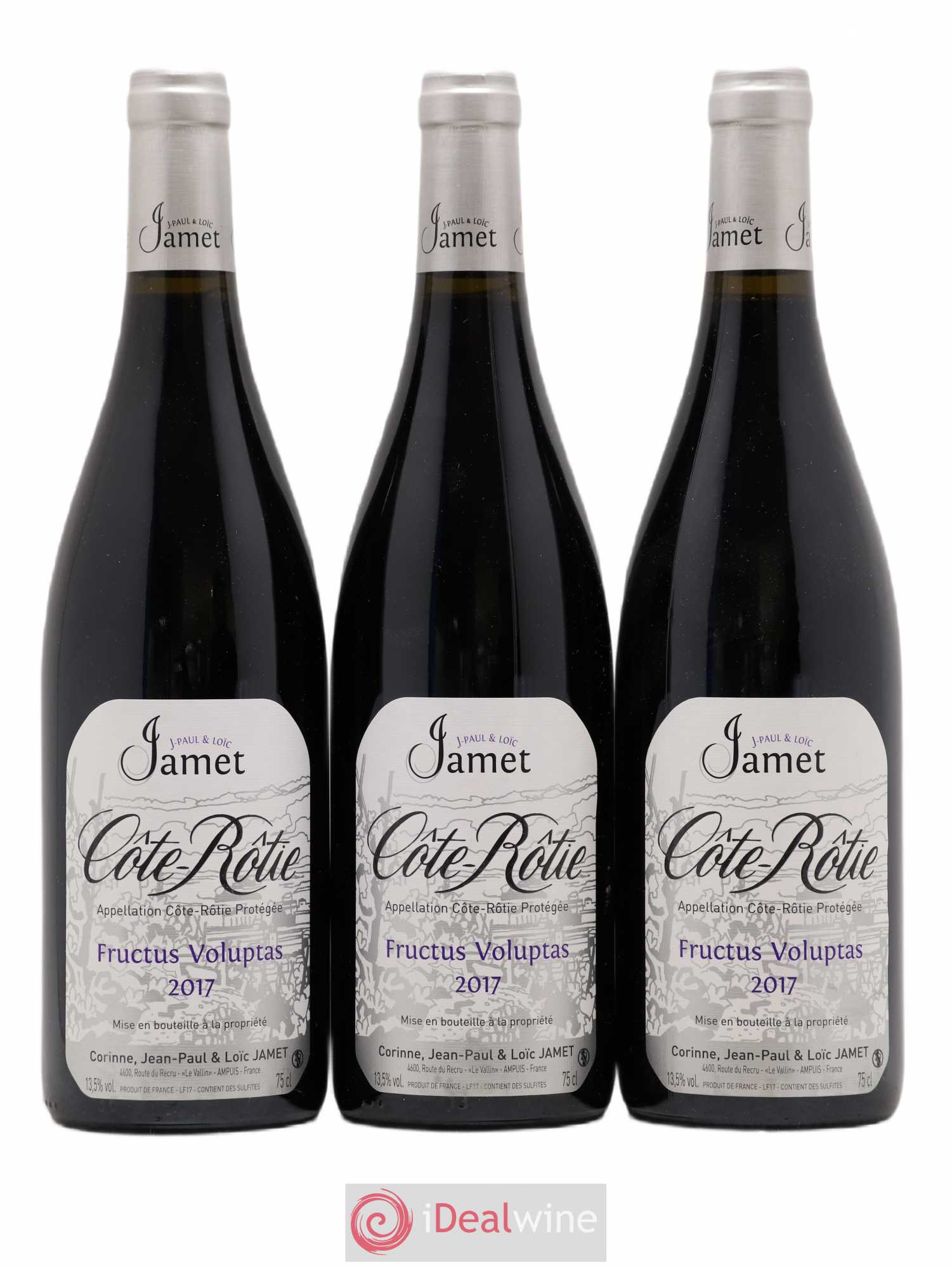 Côte-Rôtie Fructus Voluptas Jamet (Domaine) 2017 - Lot de 3 bouteilles - 0