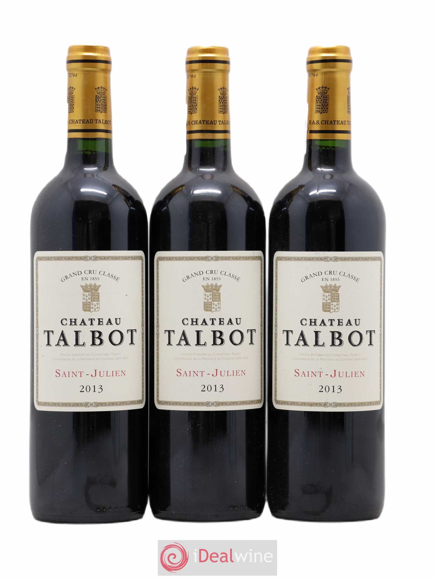 Château Talbot 4ème Grand Cru Classé 2013 - Lot de 3 bouteilles - 0