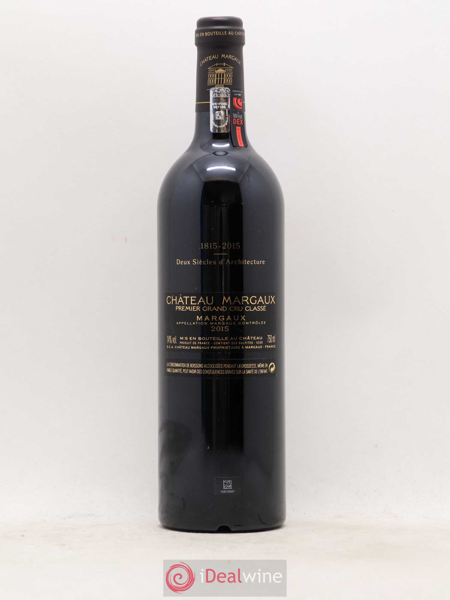 Château Margaux 1er Grand Cru Classé 2015 - Lot de 1 bouteille - 1