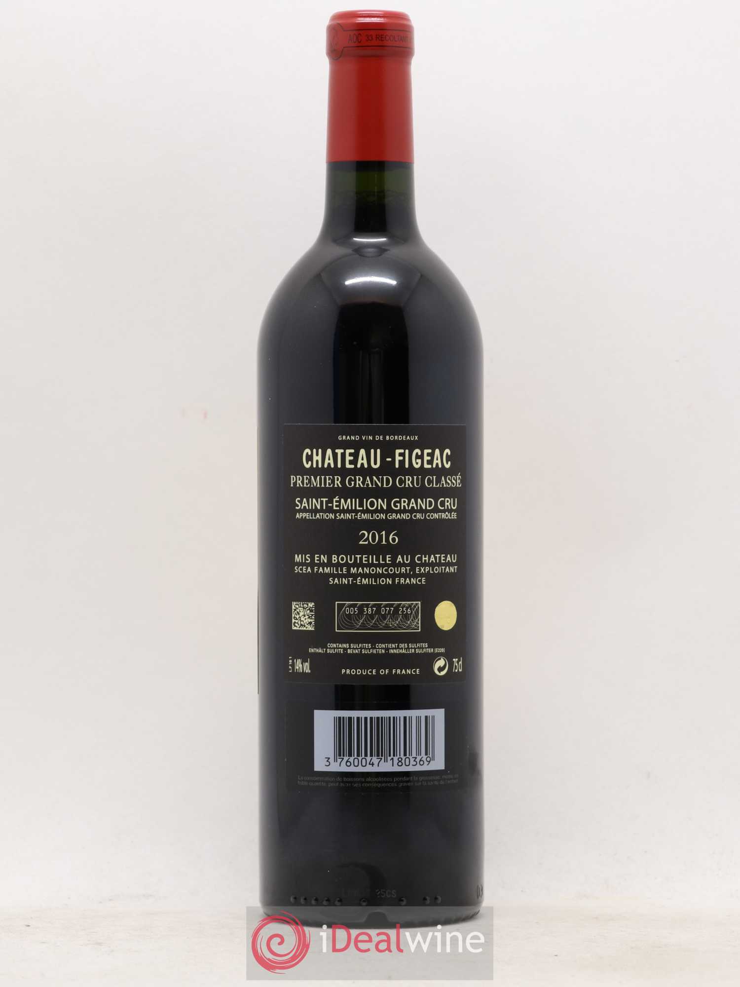 Château Figeac 1er Grand Cru Classé A 2016 - Lot de 1 bouteille - 1