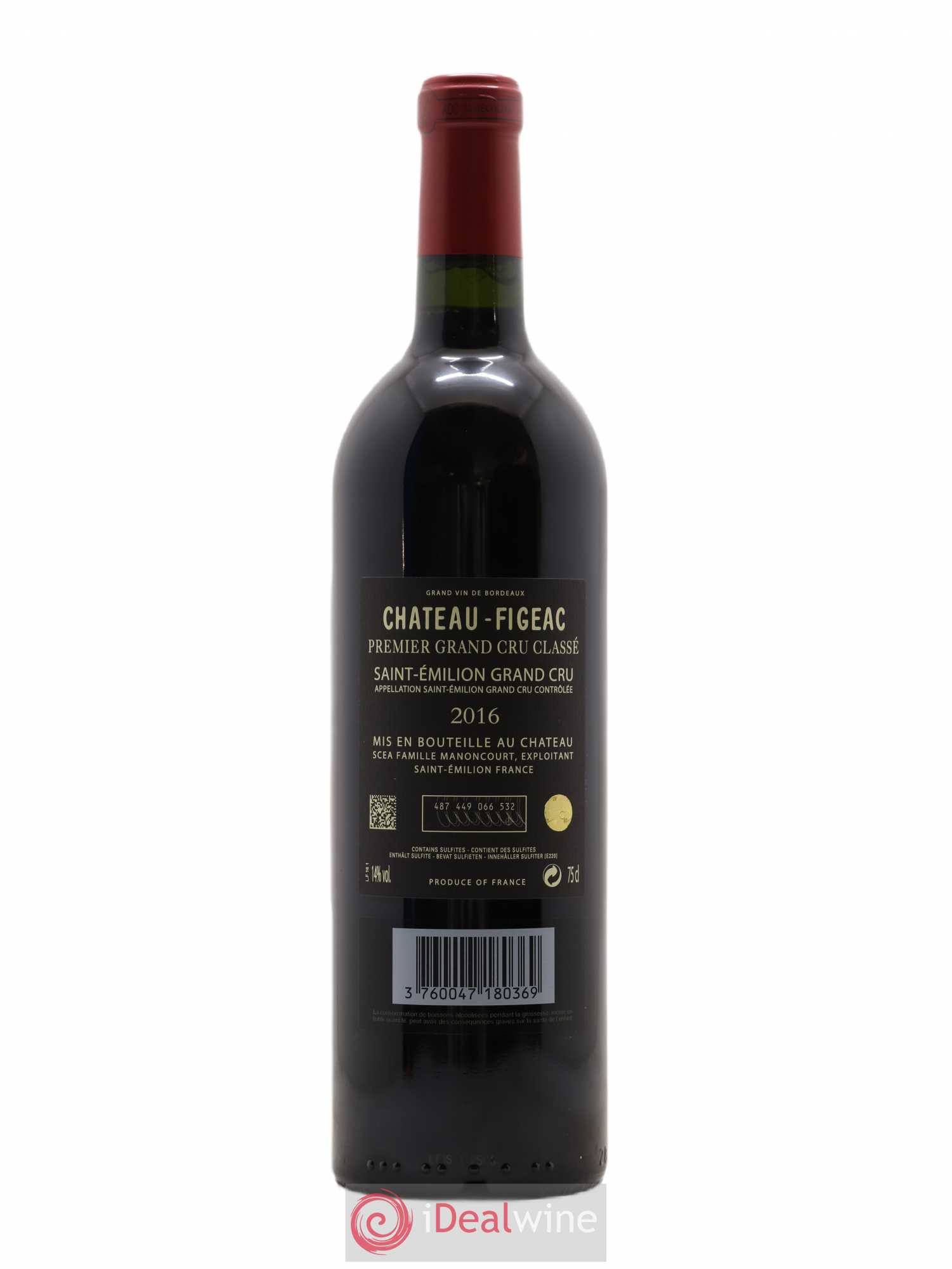Château Figeac 1er Grand Cru Classé A 2016 - Lot de 1 bouteille - 1
