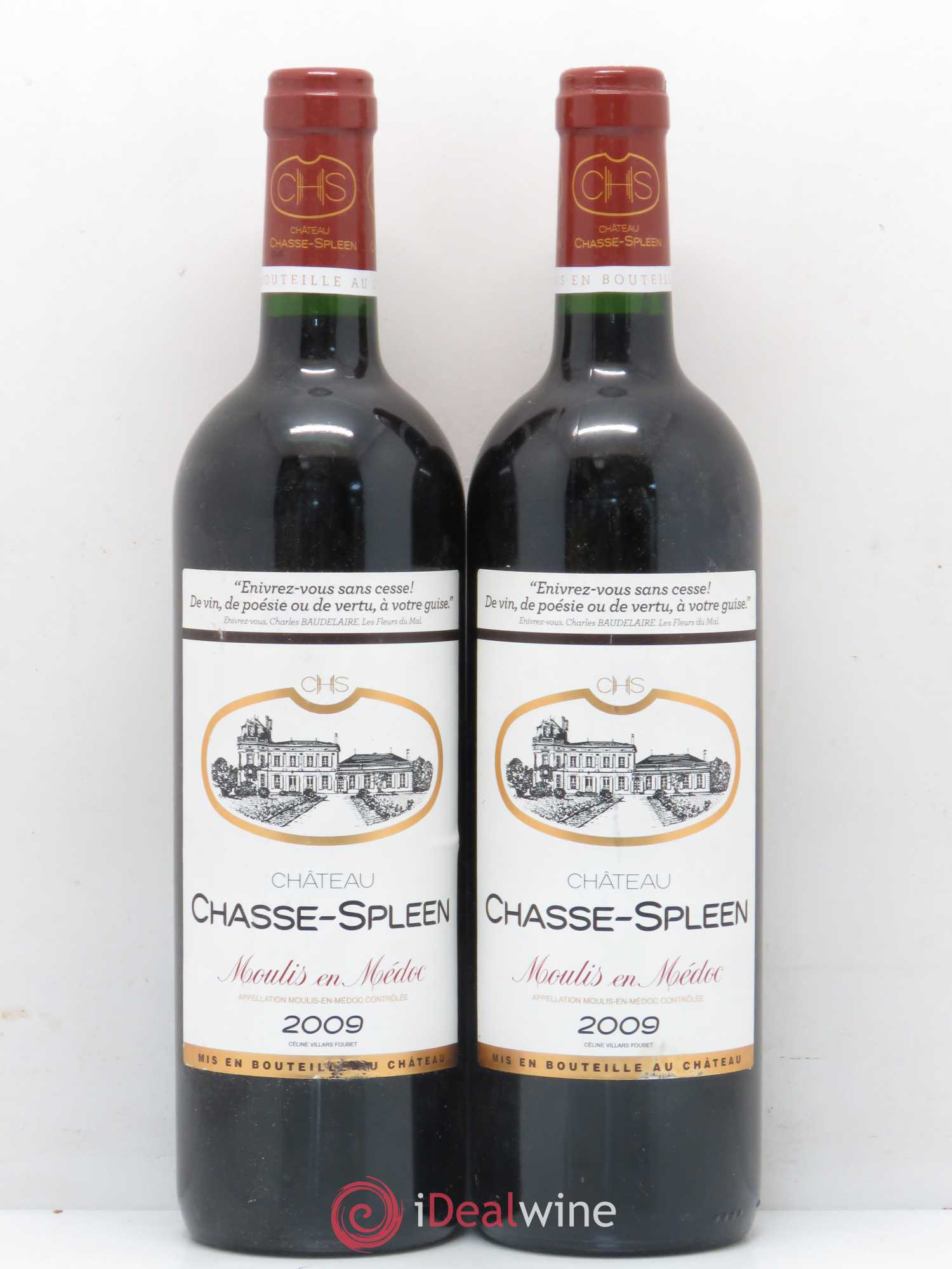 Château Chasse Spleen 2009 - Lot de 2 bouteilles - 0