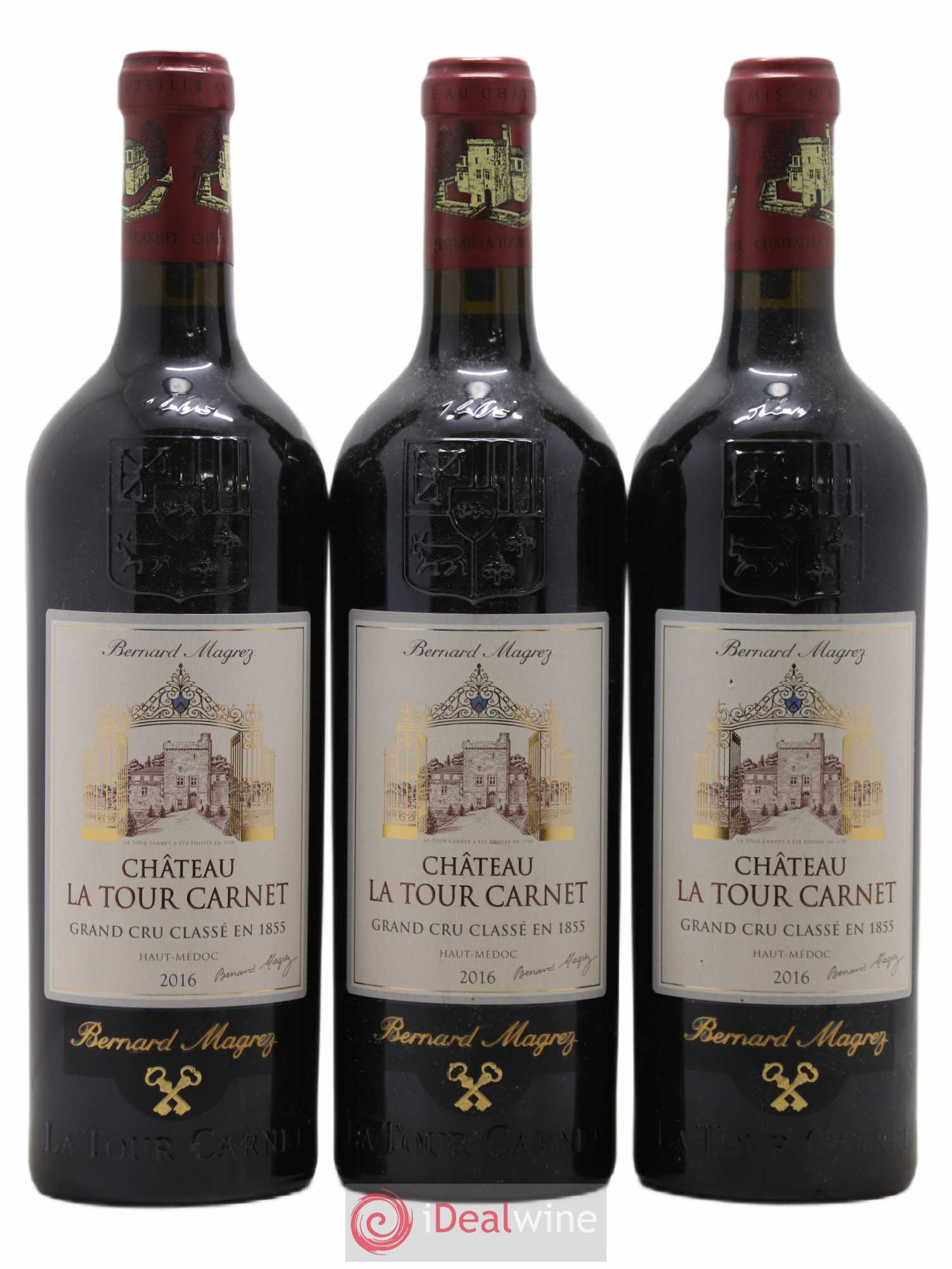 Château la Tour Carnet 4ème Grand Cru Classé 2016 - Lot de 3 bouteilles - 0