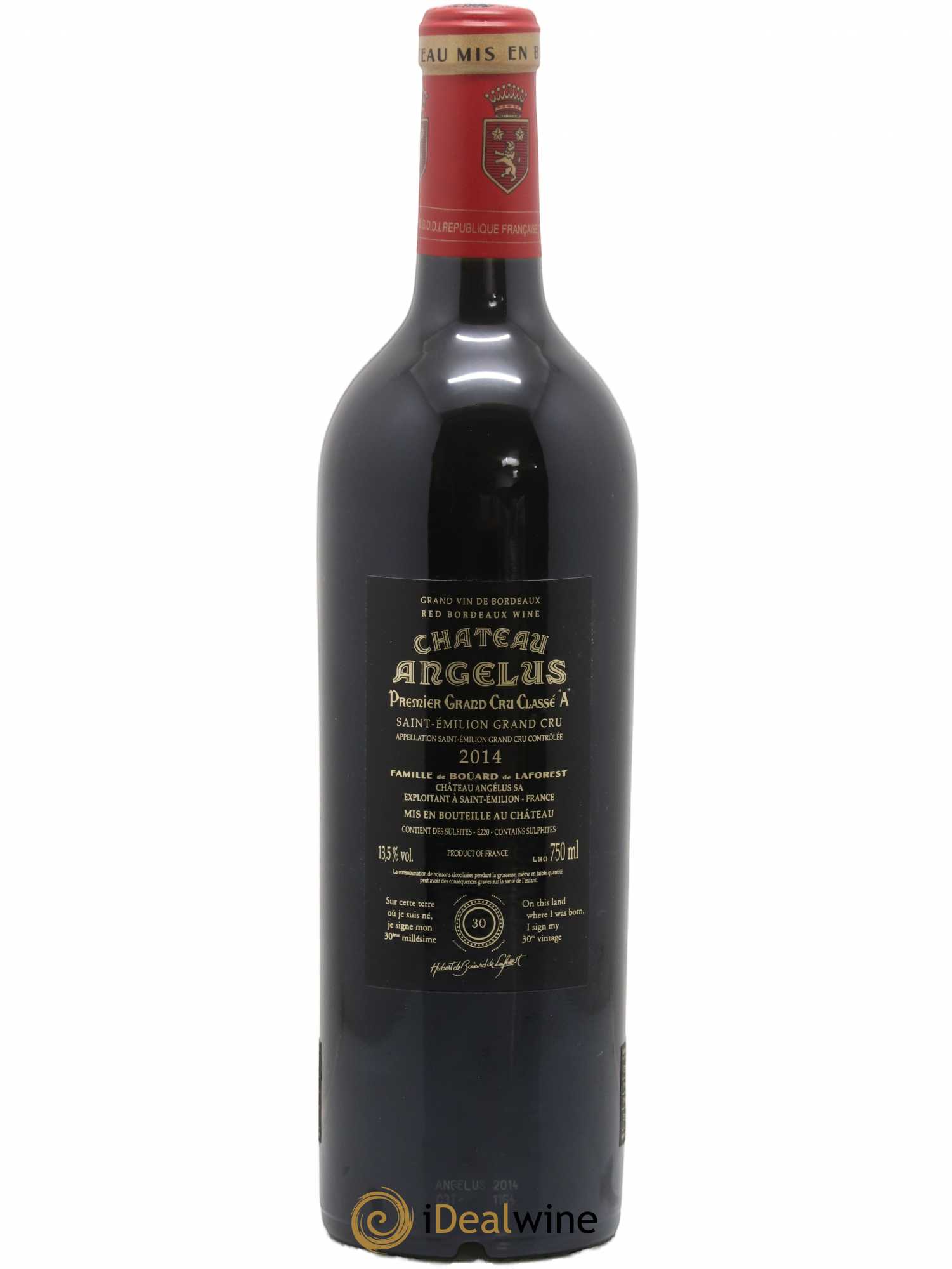 Château Angélus 1er Grand Cru Classé A 2014 - Lot de 1 bouteille - 1