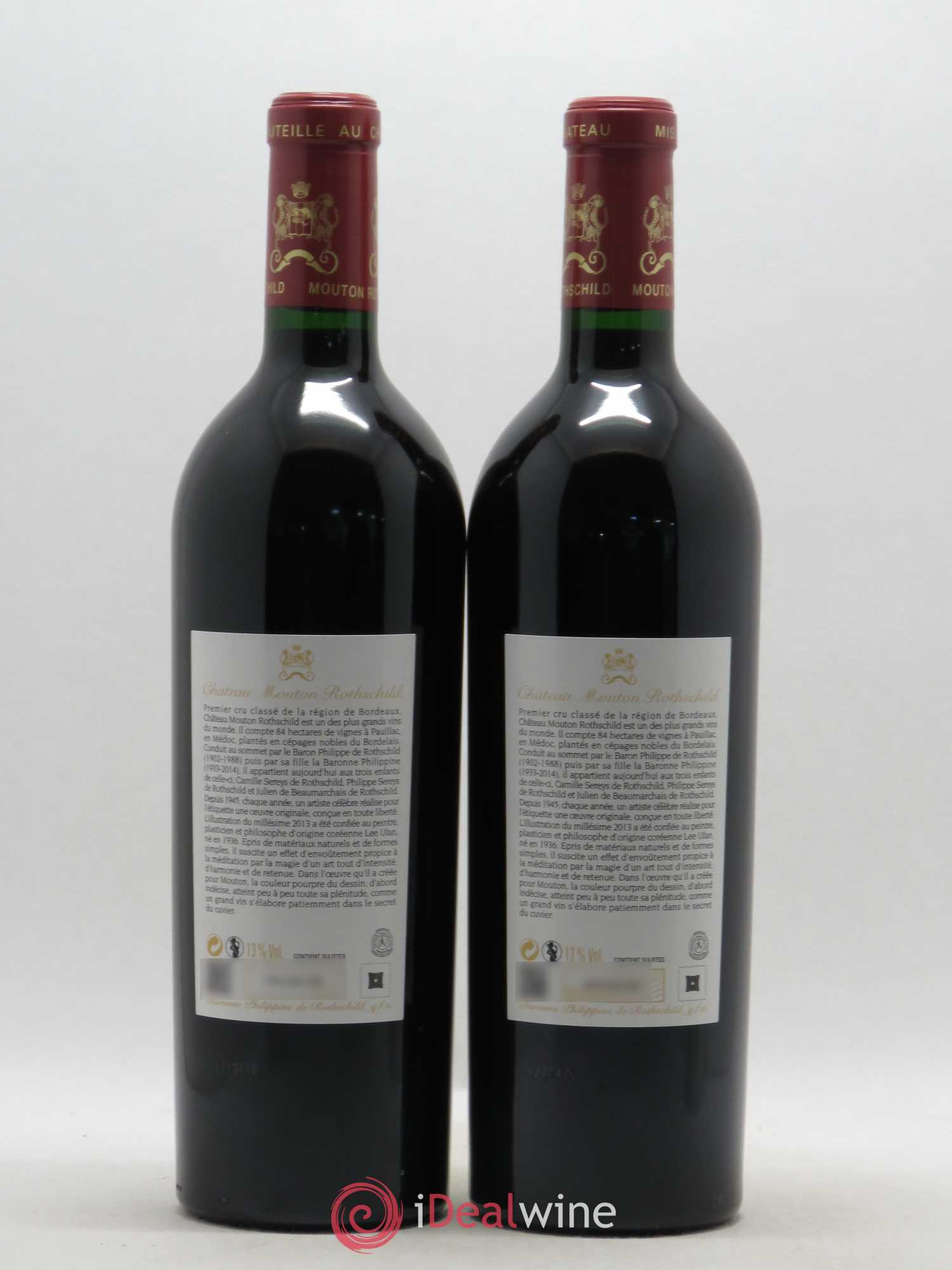 Château Mouton Rothschild 1er Grand Cru Classé 2013 - Lot de 2 bouteilles - 1