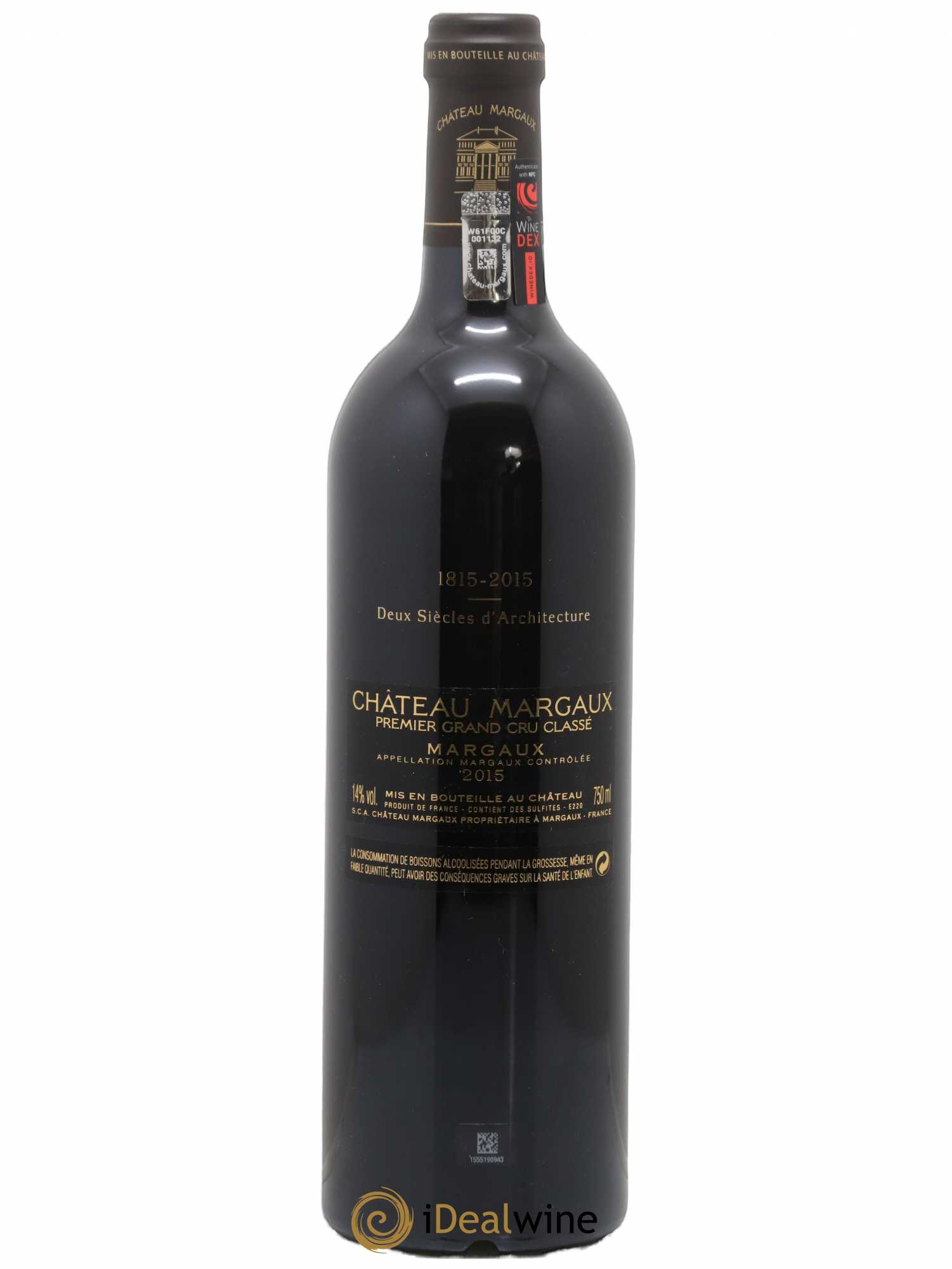 Château Margaux 1er Grand Cru Classé 2015 - Lot de 1 bouteille - 1