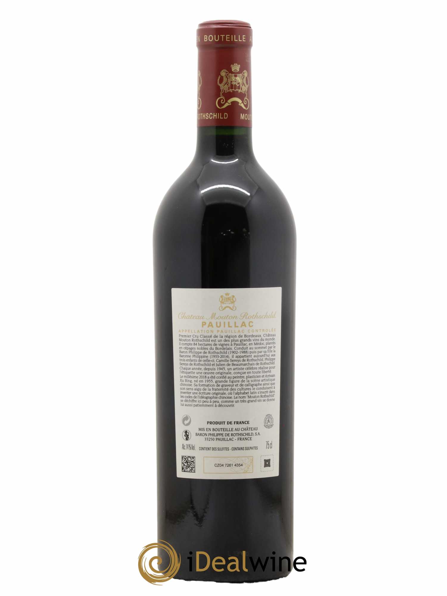 Château Mouton Rothschild 1er Grand Cru Classé 2018 - Lot de 1 bouteille - 1