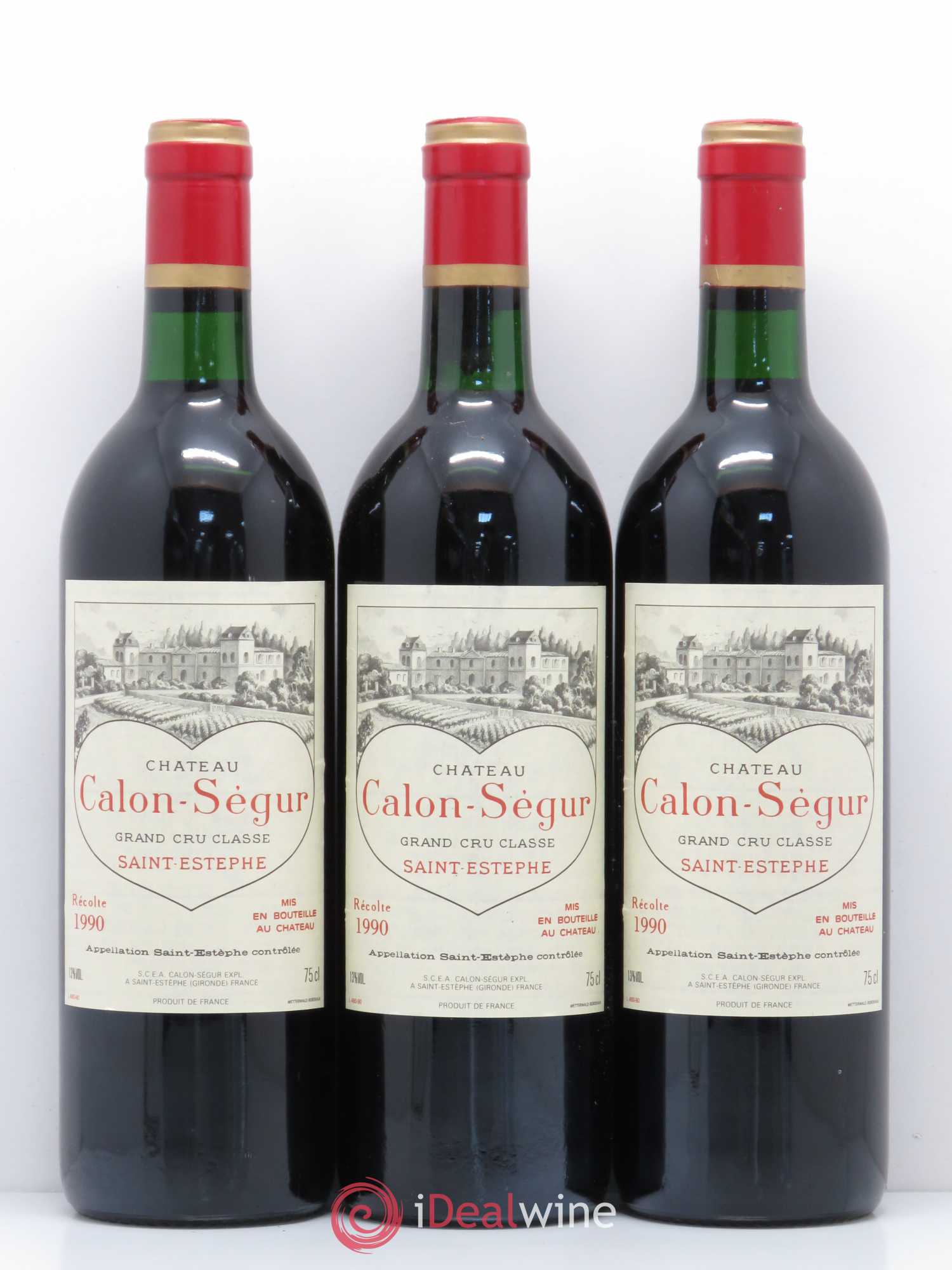 Château Calon Ségur 3ème Grand Cru Classé 1990 - Lot de 3 bouteilles - 0