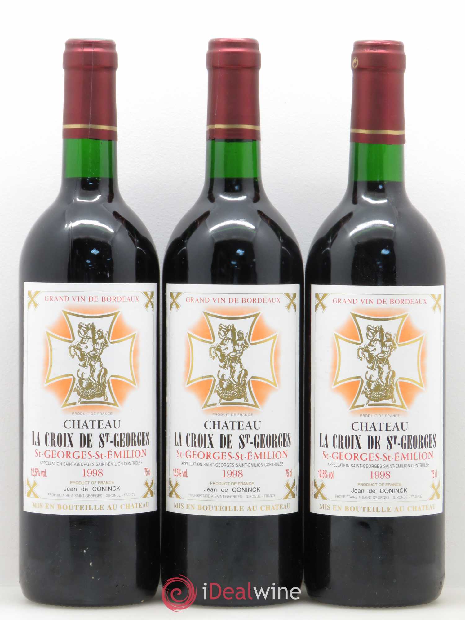 Château la Croix Saint-Georges 1998 - Lot de 3 bouteilles - 0