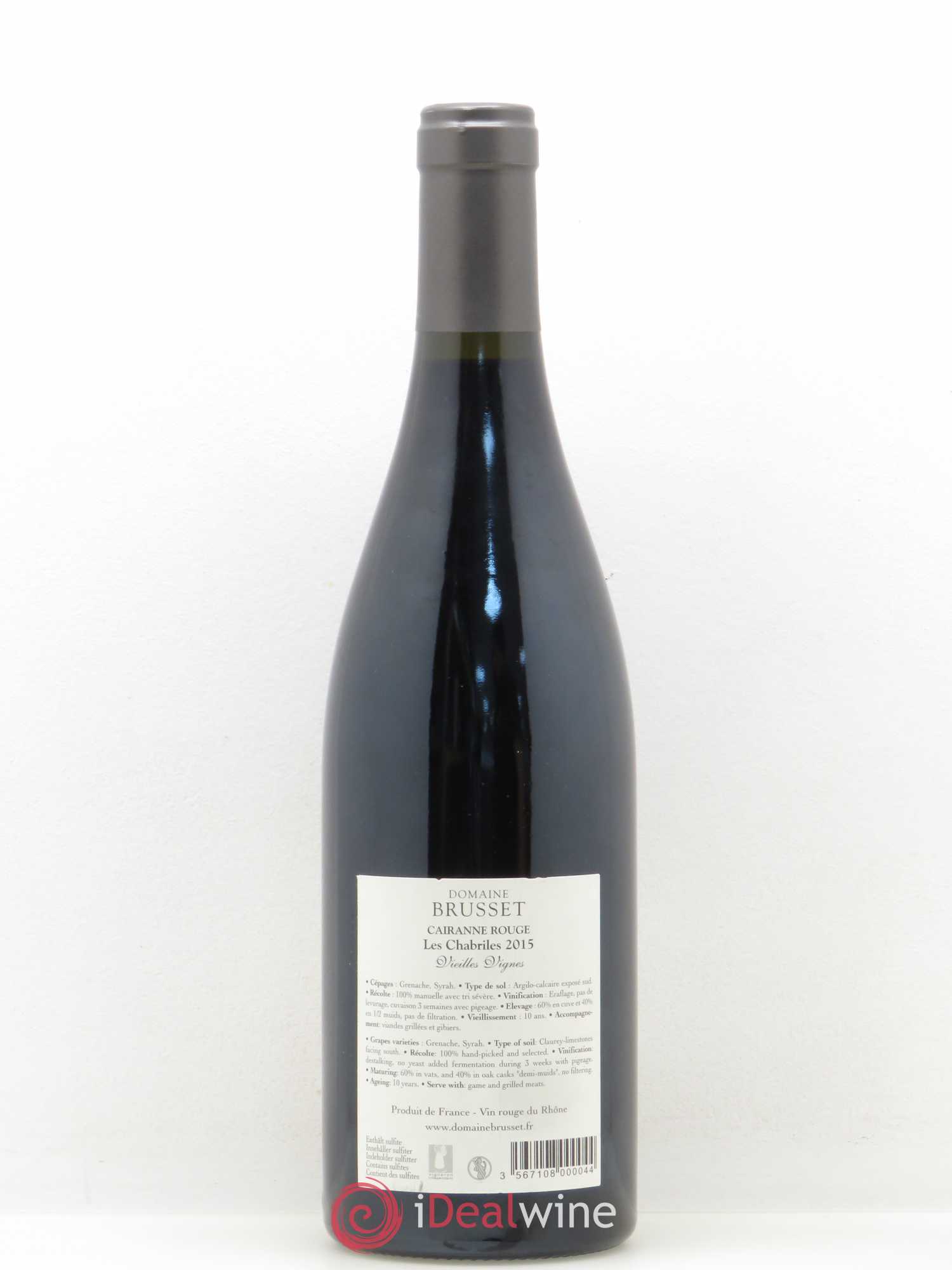 Côtes-du-Rhône-Villages Cairanne Les Chabriles Vieilles Vignes Domaine Brusset (sans prix de réserve) 2015 - Lot de 1 bouteille - 1