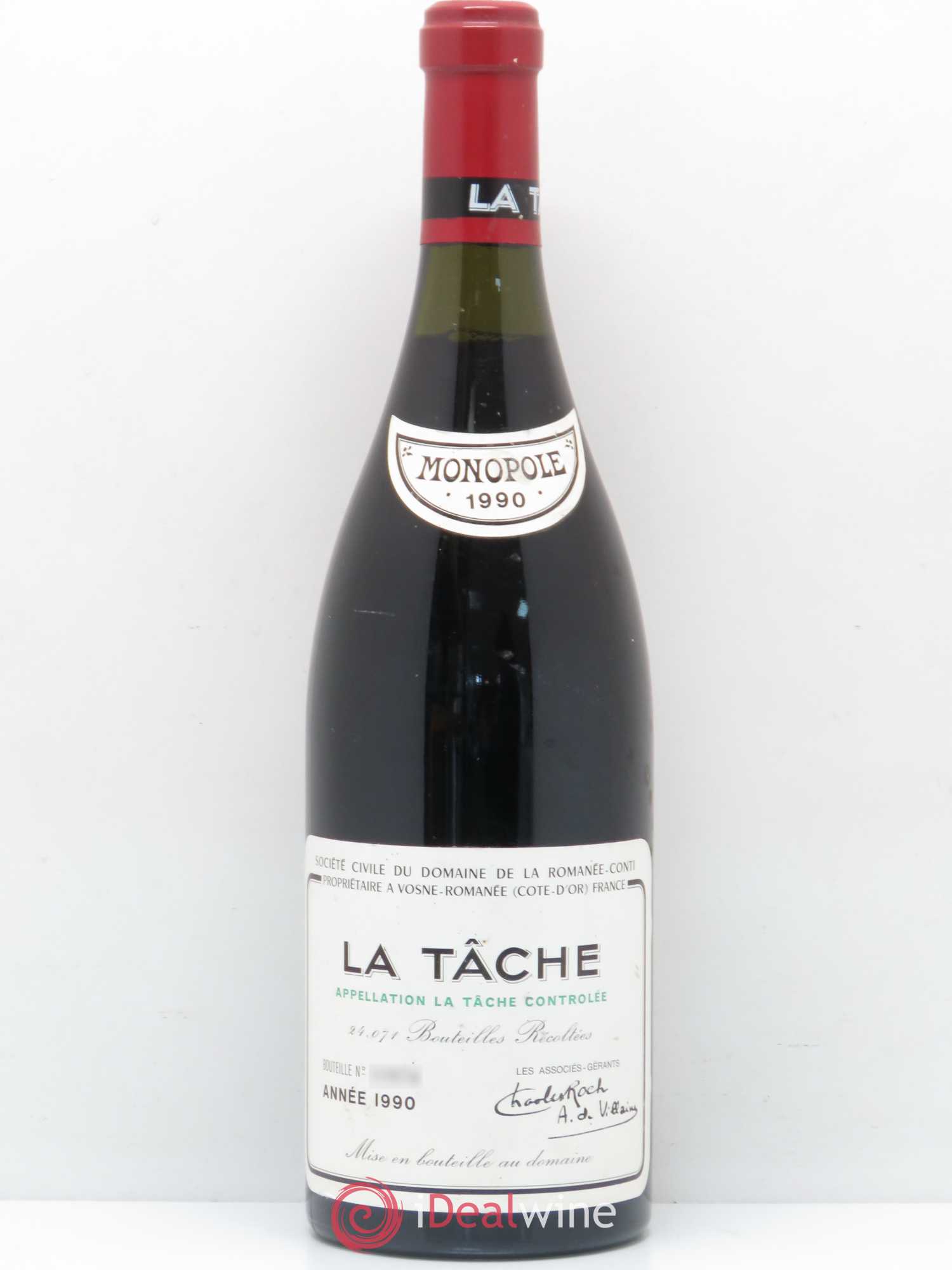 La Tâche Grand Cru Domaine de la Romanée-Conti 1990 - Lot de 1 bouteille - 0