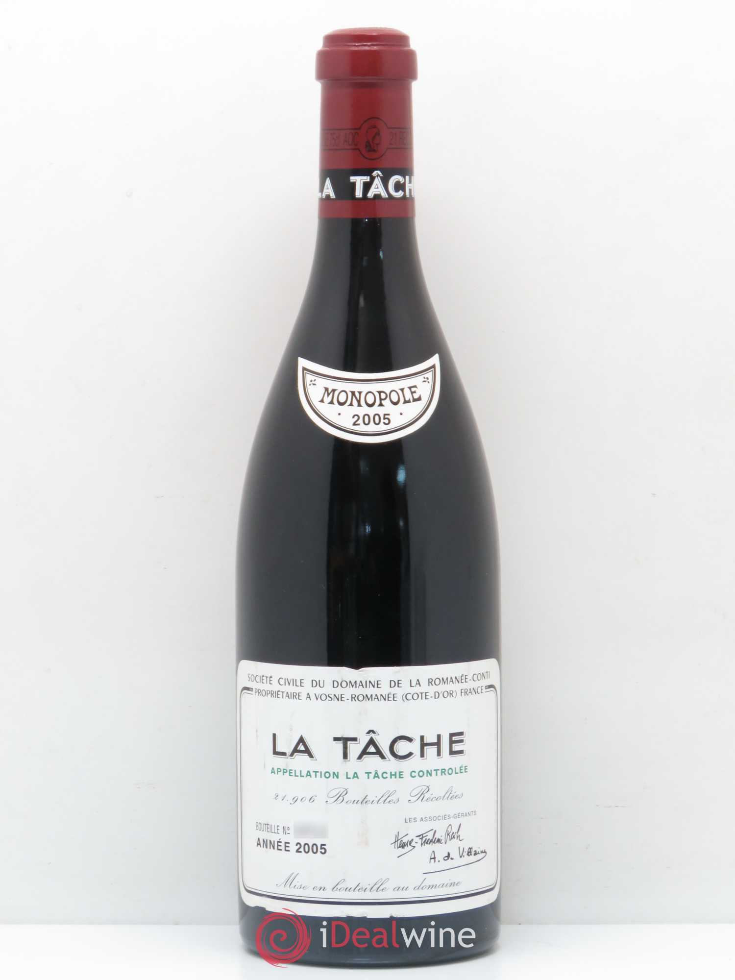 La Tâche Grand Cru Domaine de la Romanée-Conti 2005 - Lot de 1 bouteille - 0