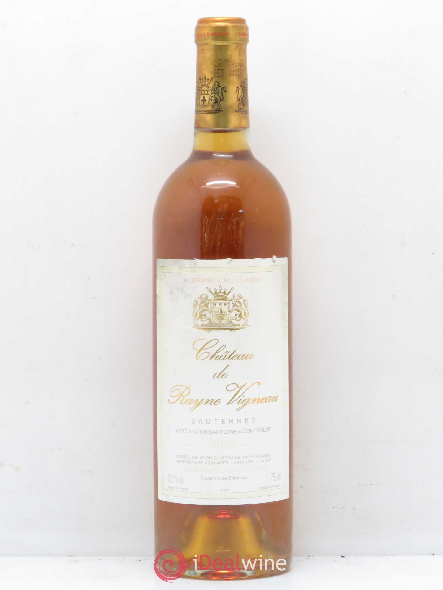 Château de Rayne Vigneau 1er Grand Cru Classé 2000 - Lotto di 1 bottiglia - 0