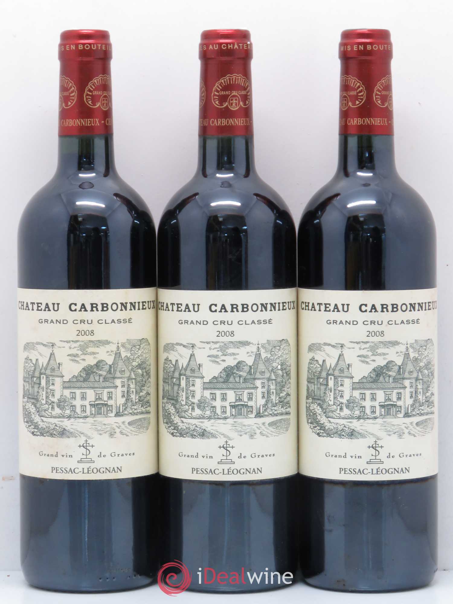 Château Carbonnieux Cru Classé de Graves 2008 - Lot de 3 bouteilles - 0