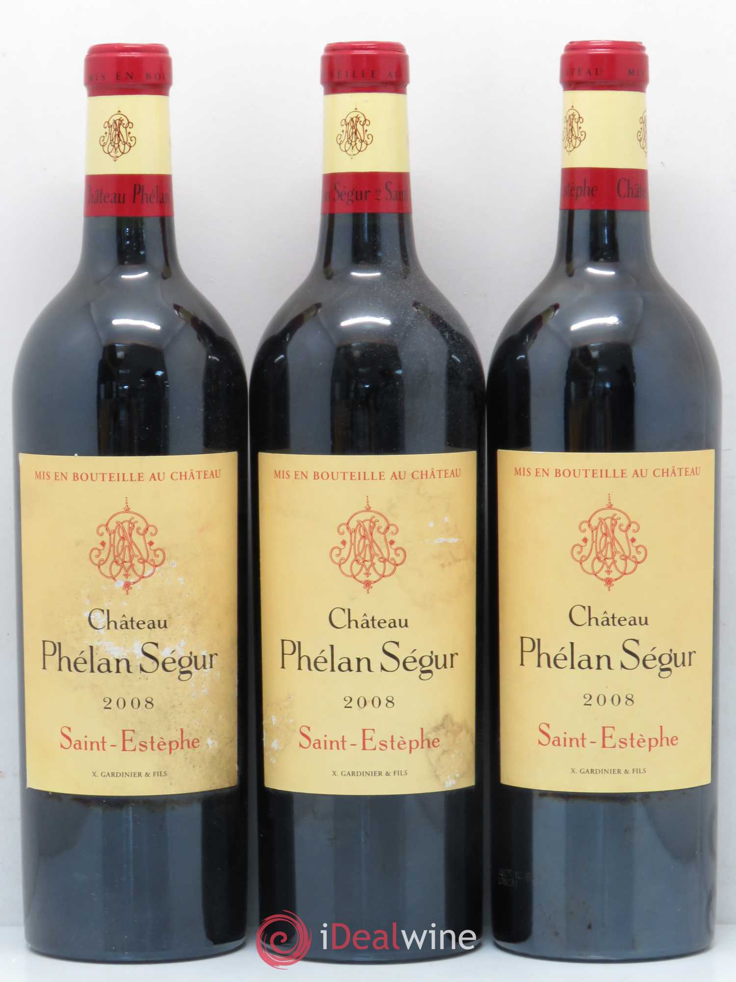 Château Phélan Ségur 2008 - Lot de 3 bouteilles - 0