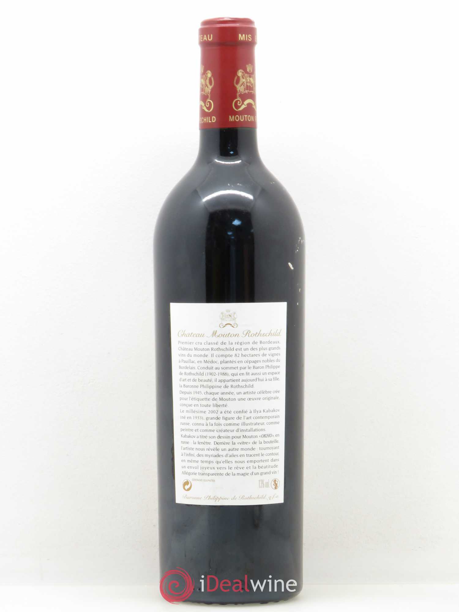Château Mouton Rothschild 1er Grand Cru Classé 2002 - Lot de 1 bouteille - 1