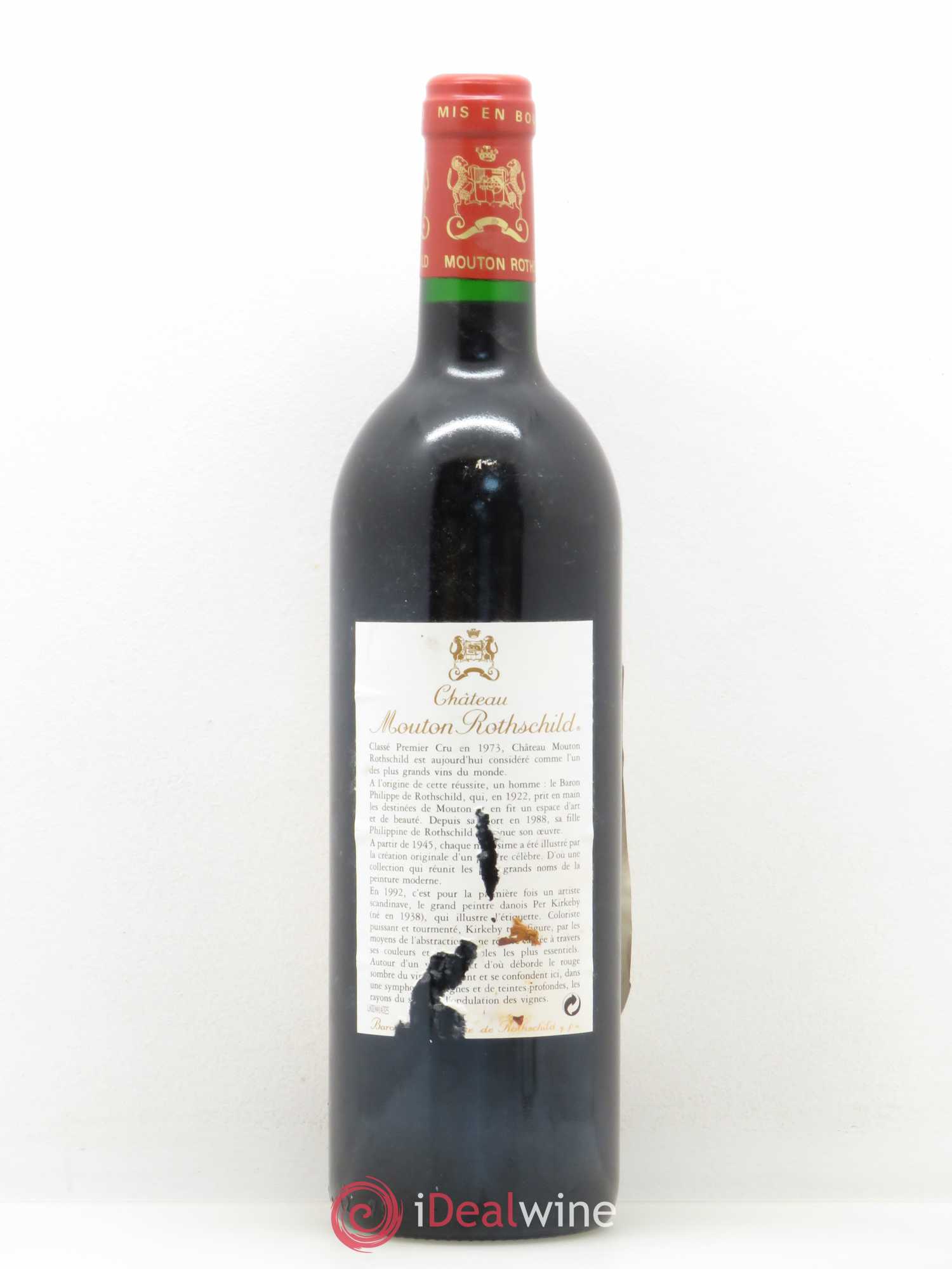 Château Mouton Rothschild 1er Grand Cru Classé 1992 - Lot de 1 bouteille - 1